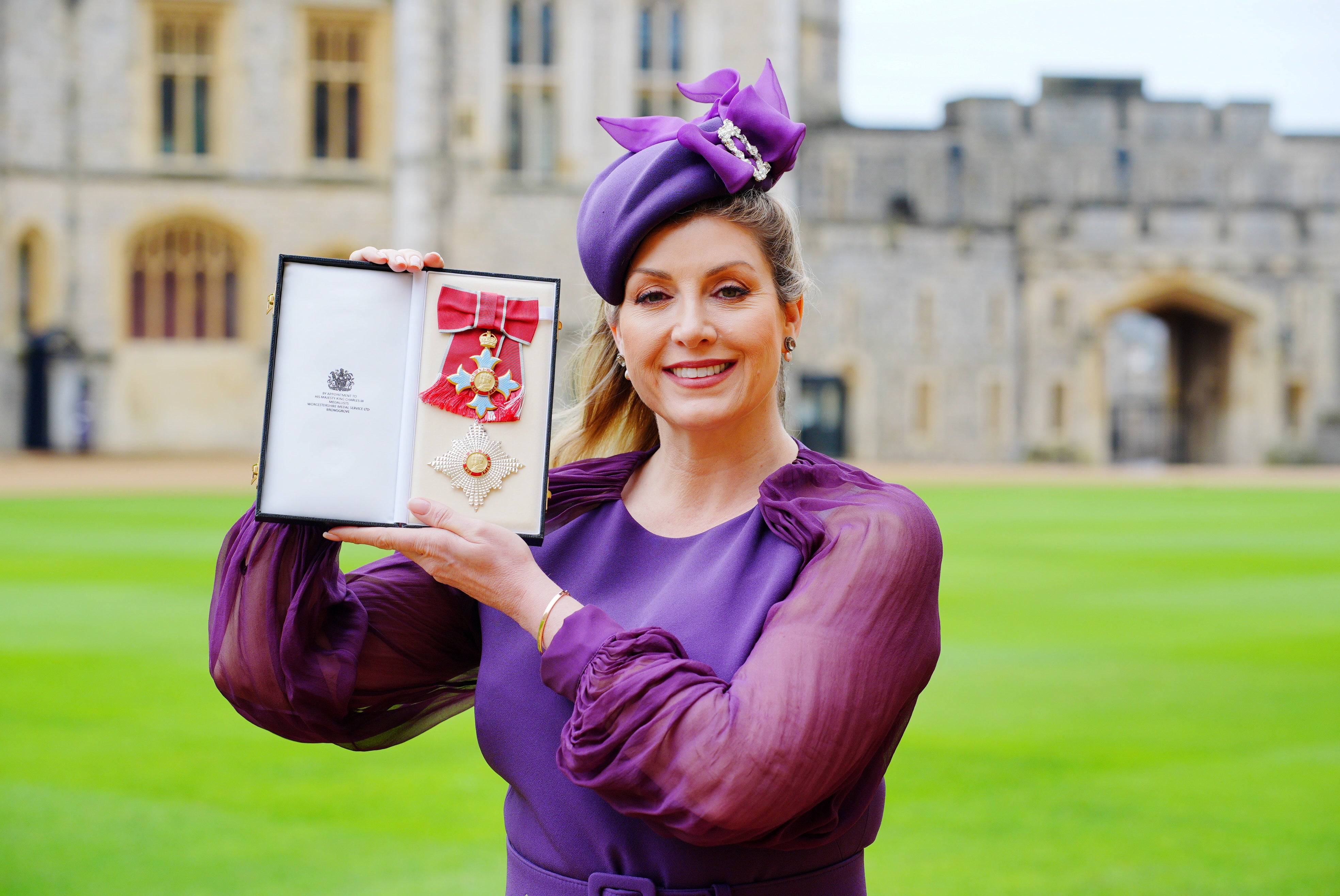 Dame Penny Mordaunt after being made a Dame Commander of the British Empire by King Charles III