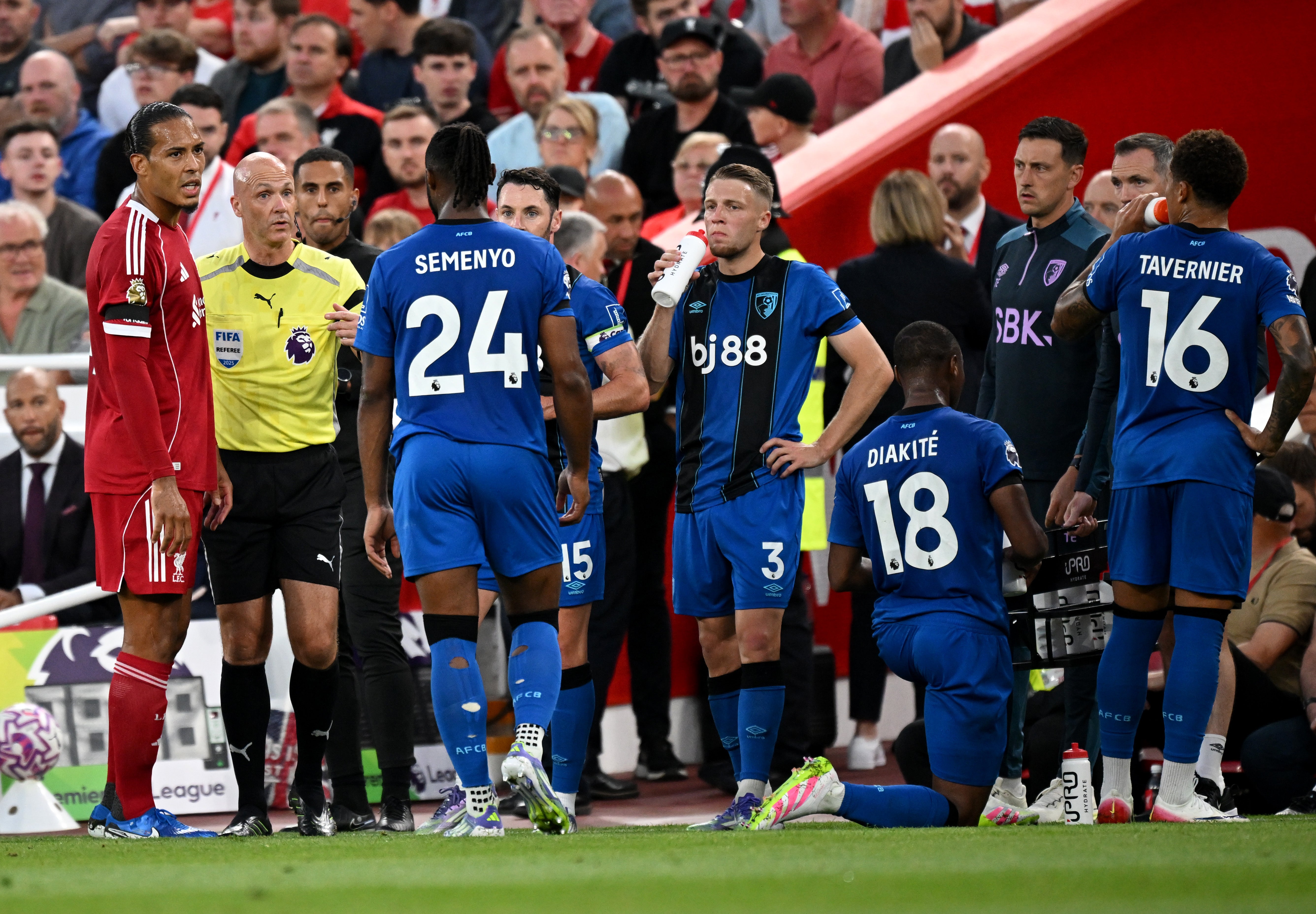 The incident is alleged to have happened during the Liverpool v Bournemouth fixture on August 15, Merseyside Police said
