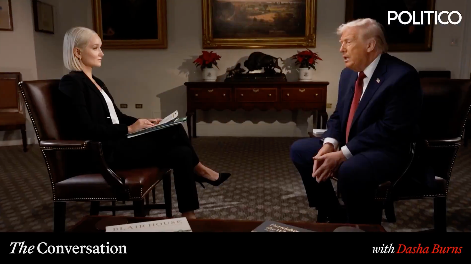 President Donald Trump speaks to Politico's Dasha Burns in interview published Dec. 9, 2025.