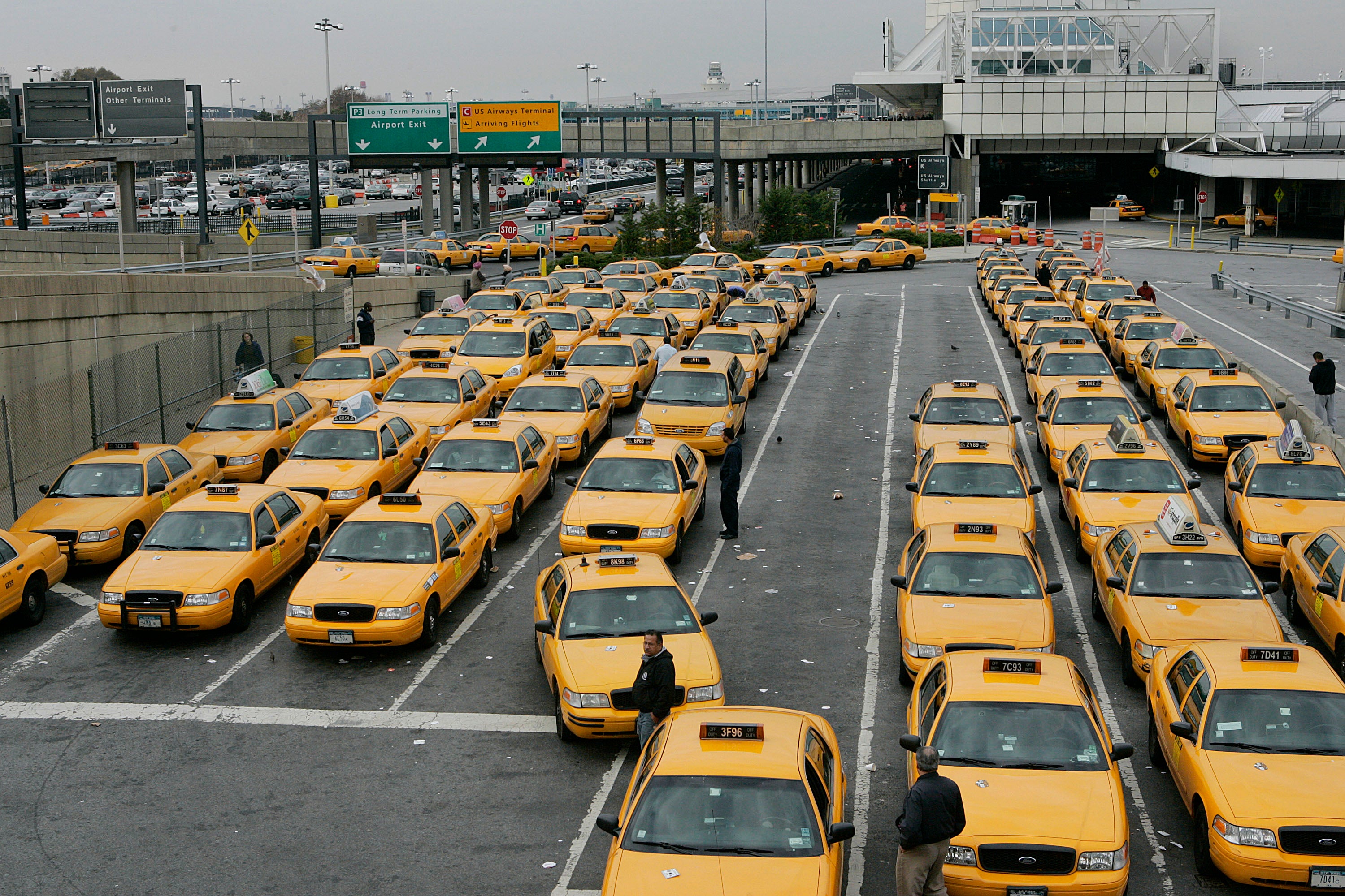 Crowds of taxis waiting for business used to be common sights at airports like LaGuardia