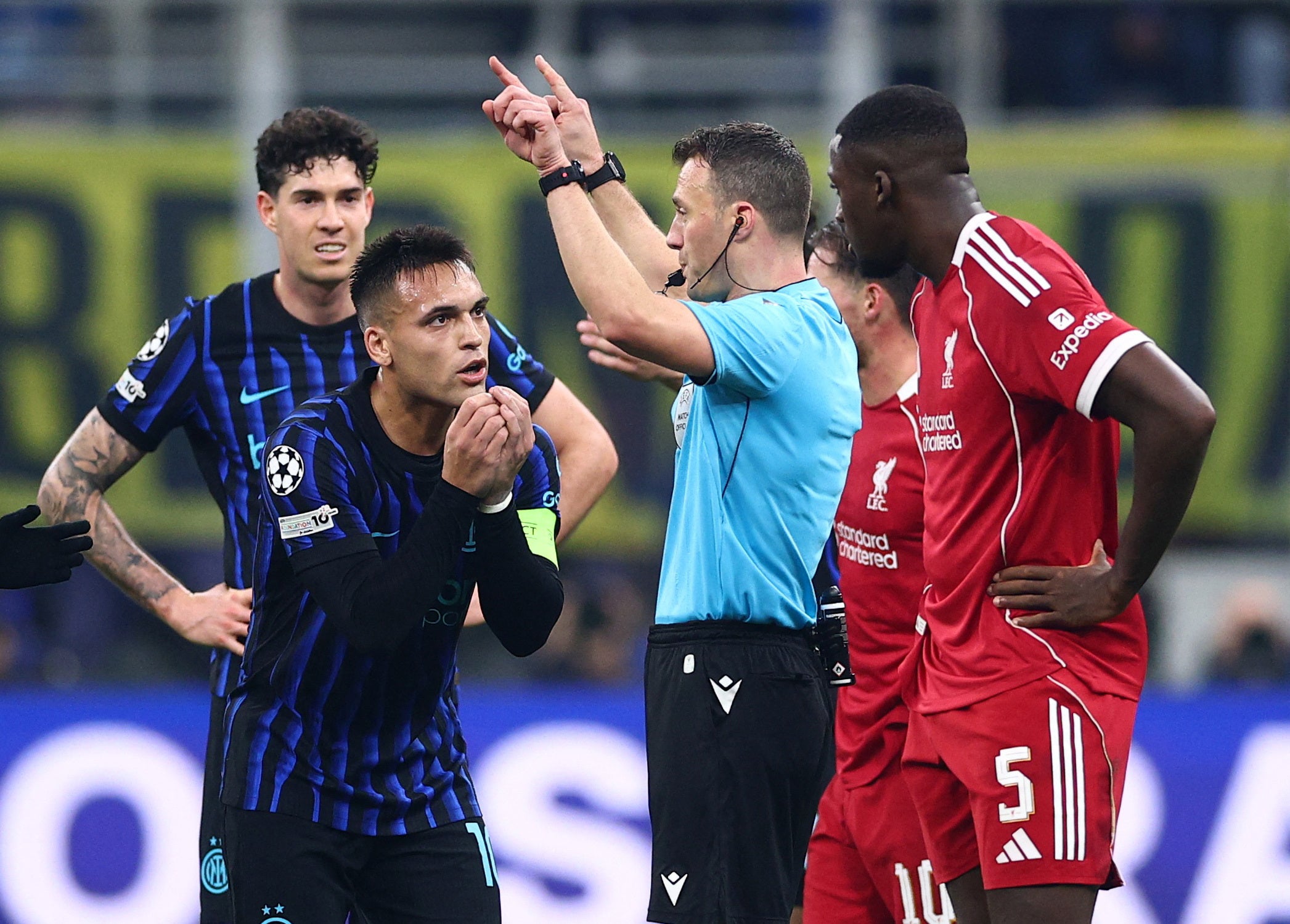 Inter were aggrieved that the penalty was awarded after a VAR check