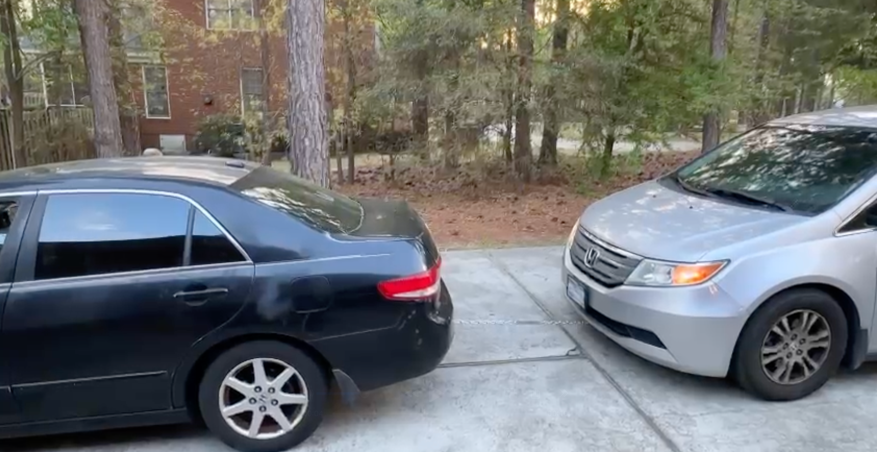 <p>Metal plates stuck together with cooking oil adhesive strong enough to tow car</p>