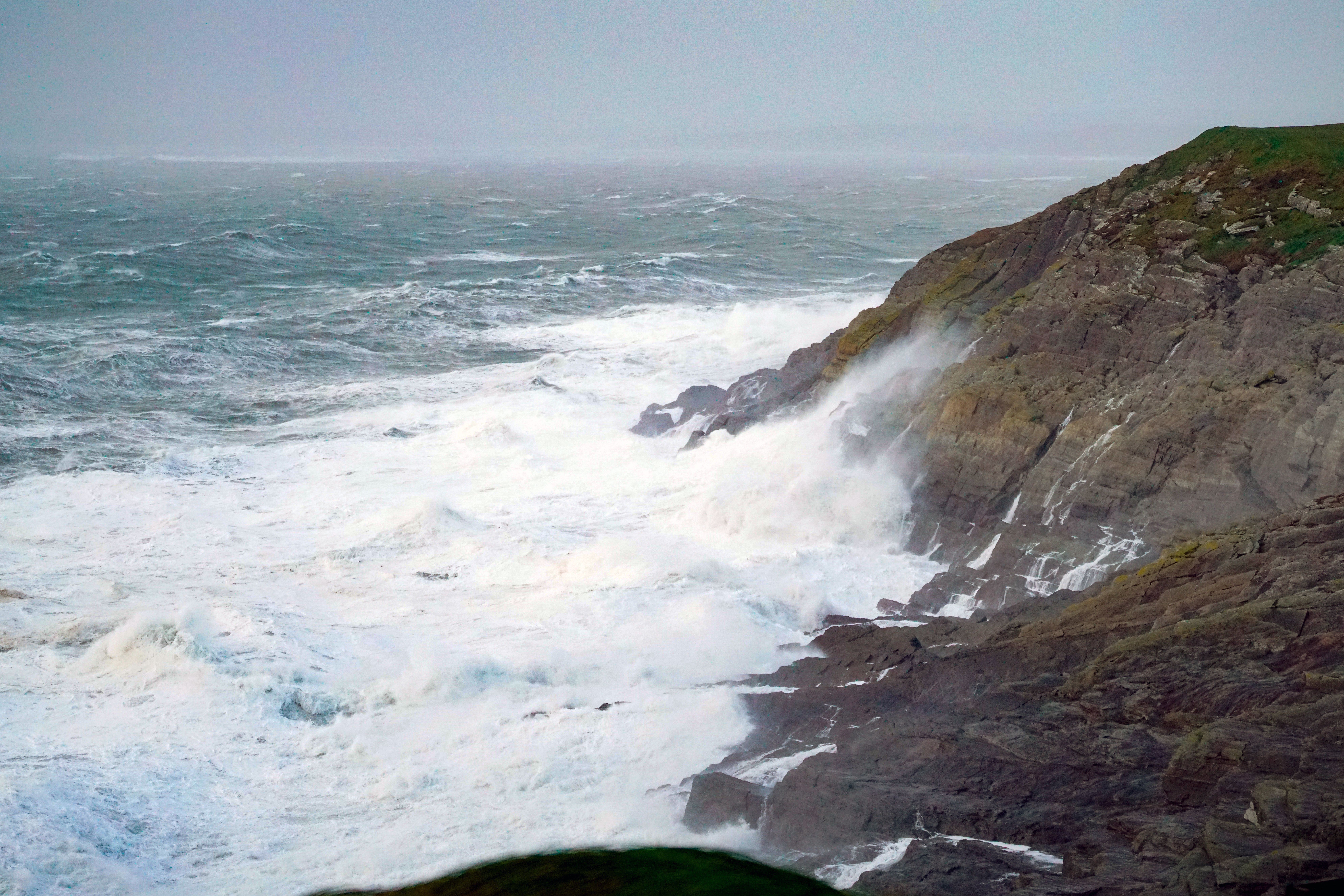 Waves crashing in Kinsale, Co Cork (Noel Sweeney/PA)