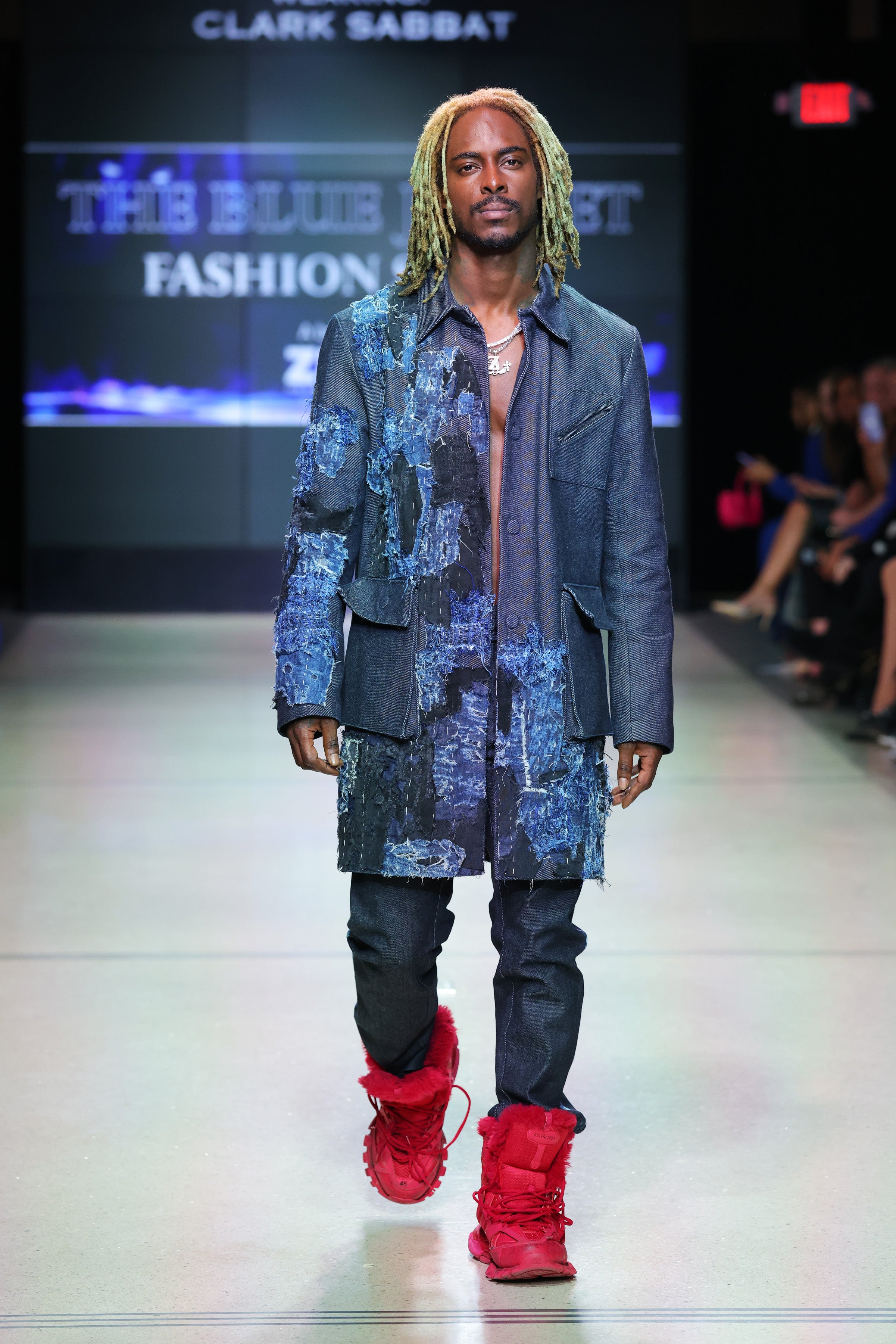 Clinton Adams, also known as Clintn Lord, walks the runway the Seventh Annual Blue Jacket Fashion Show at Moonlight Studios on February 1, 2023 in New York City. He now faces multiple felony rape charges