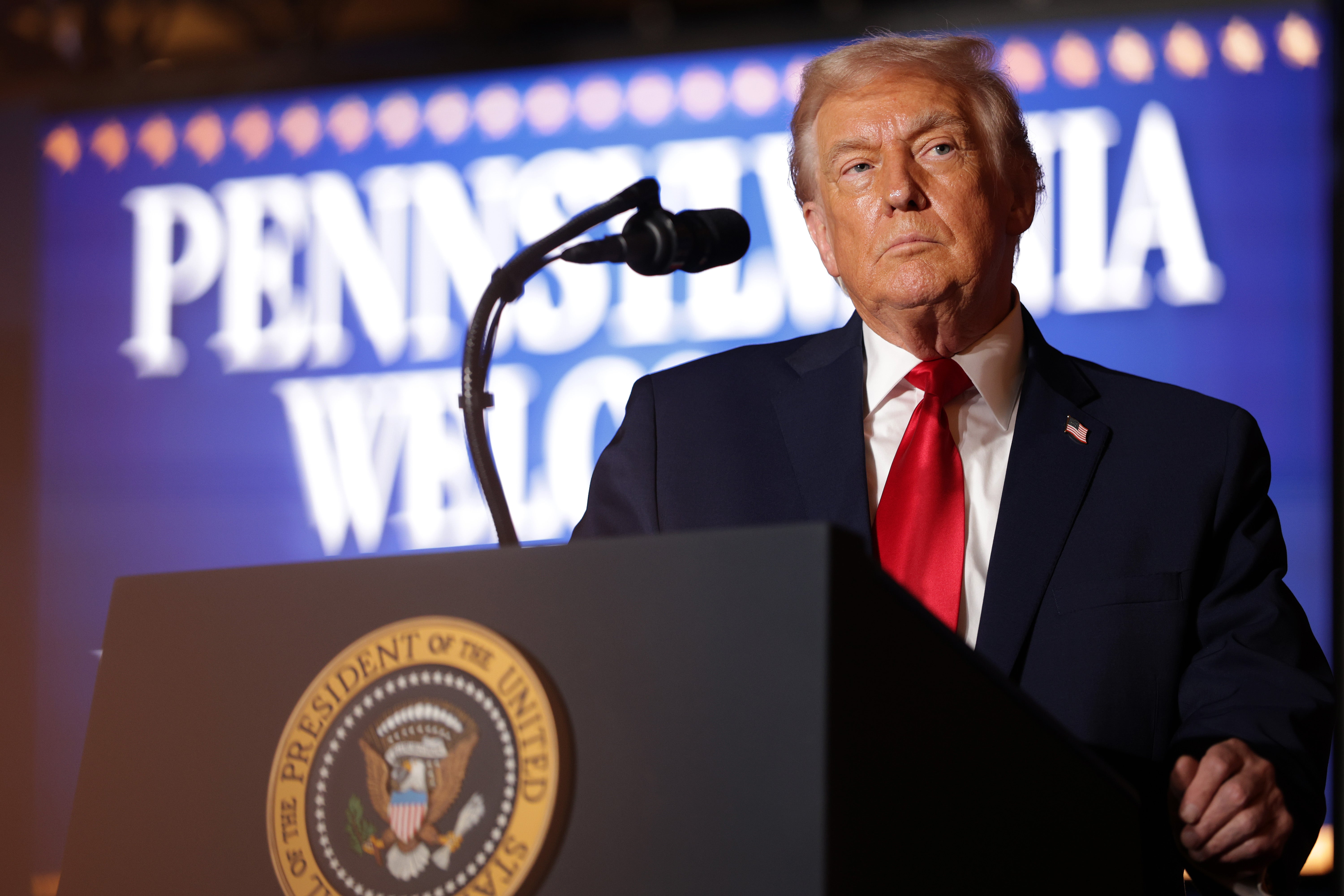 The president’s comments come after Trump touted his economic agenda at a rally in Pennsylvania Tuesday night, which lasted more than an hour and a half