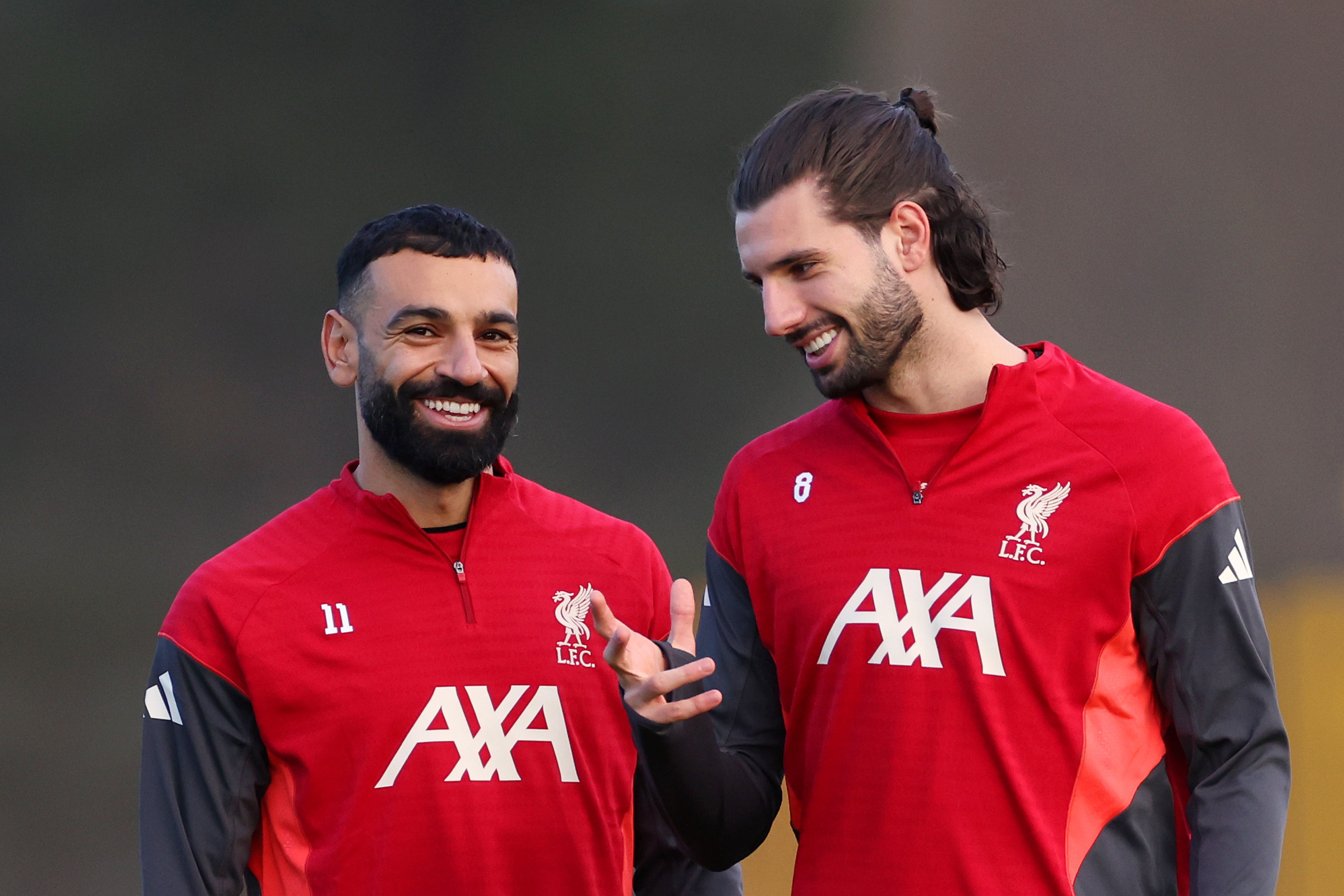 <p>Dominik Szoboszlai (right) and Mohamed Salah are good friends</p>