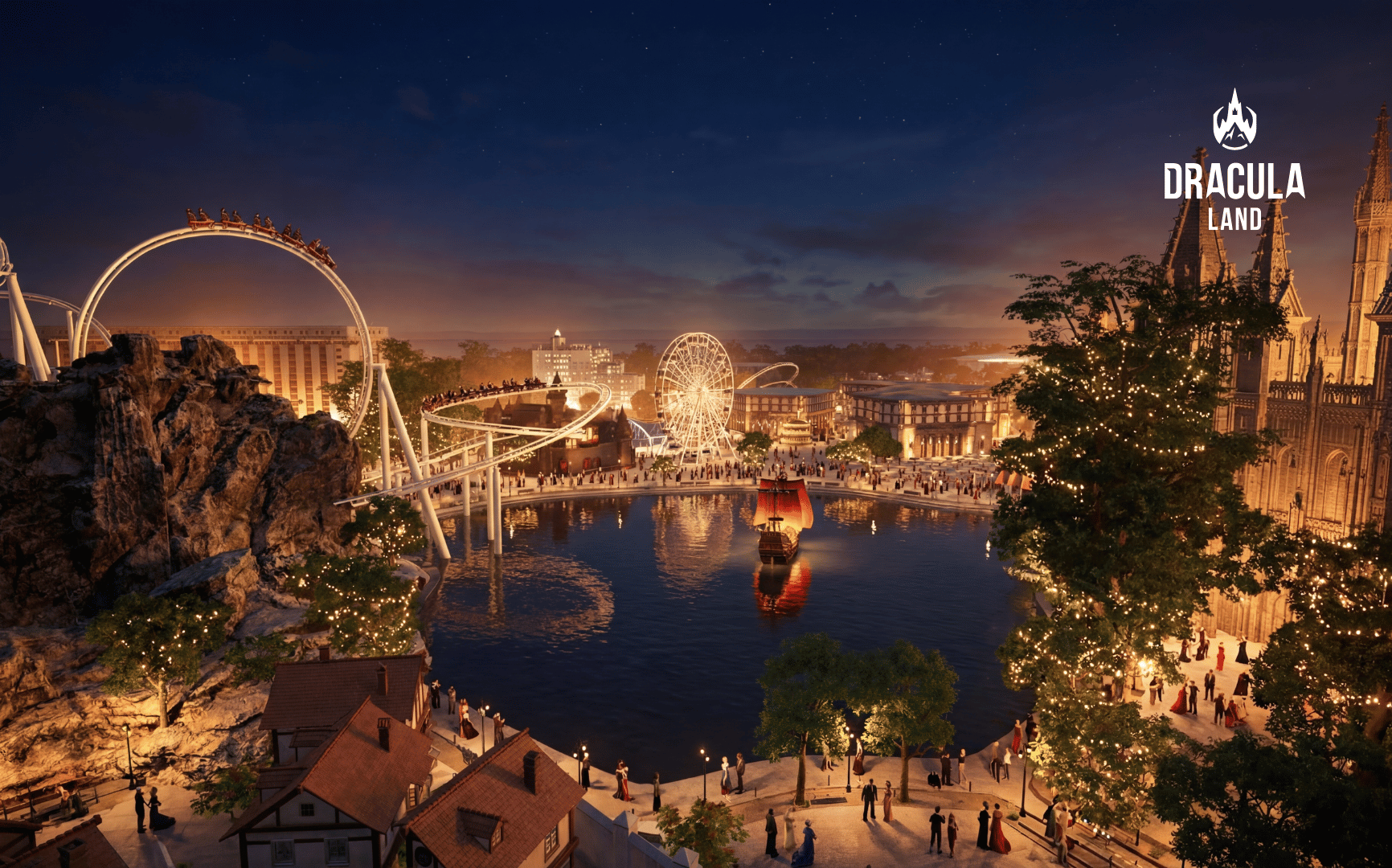 An artist's impression of Dracula Land in Romania