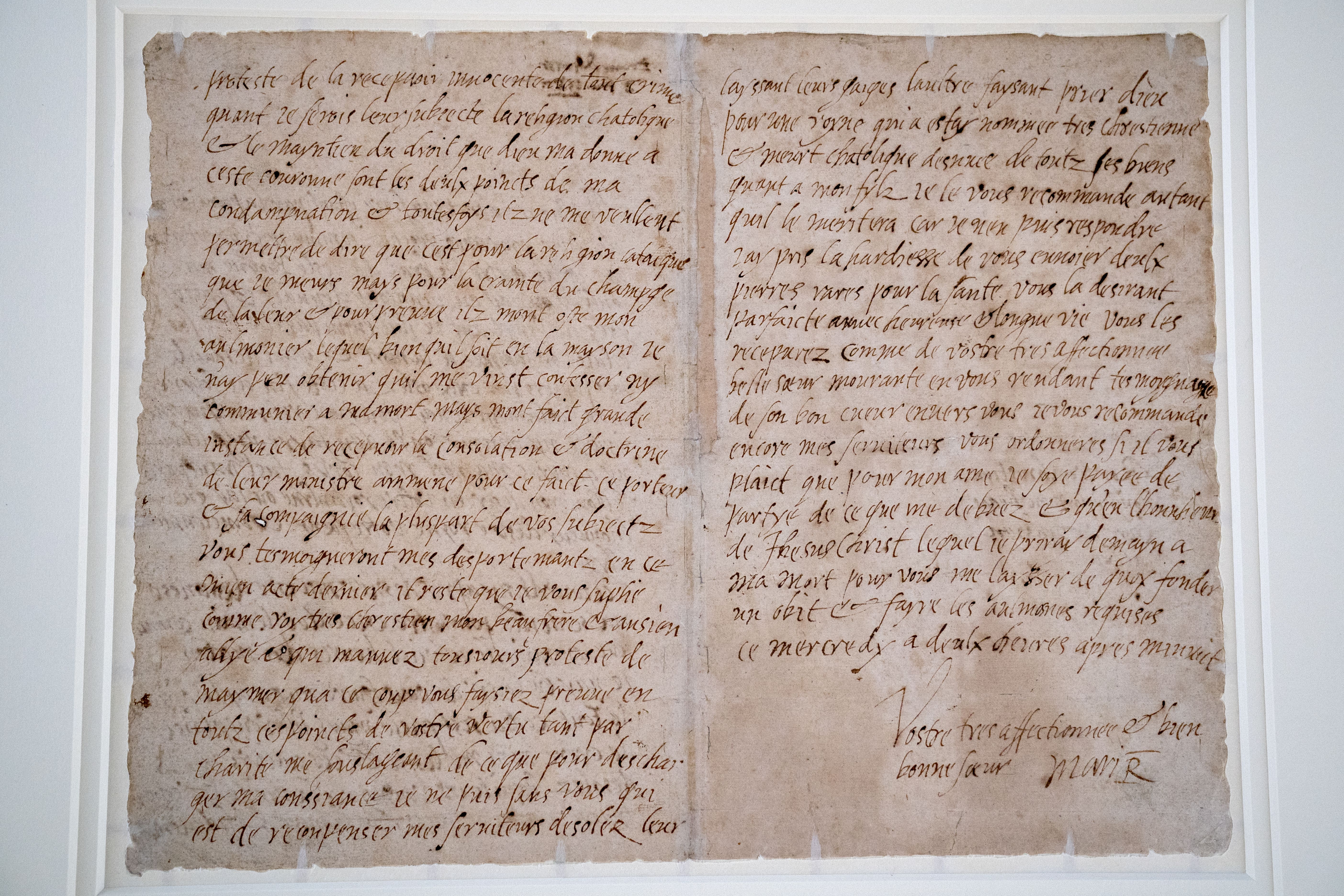 The last letter of Mary Queen of Scots will go on display for the first time in nearly a decade next year (Jane Barlow/PA)