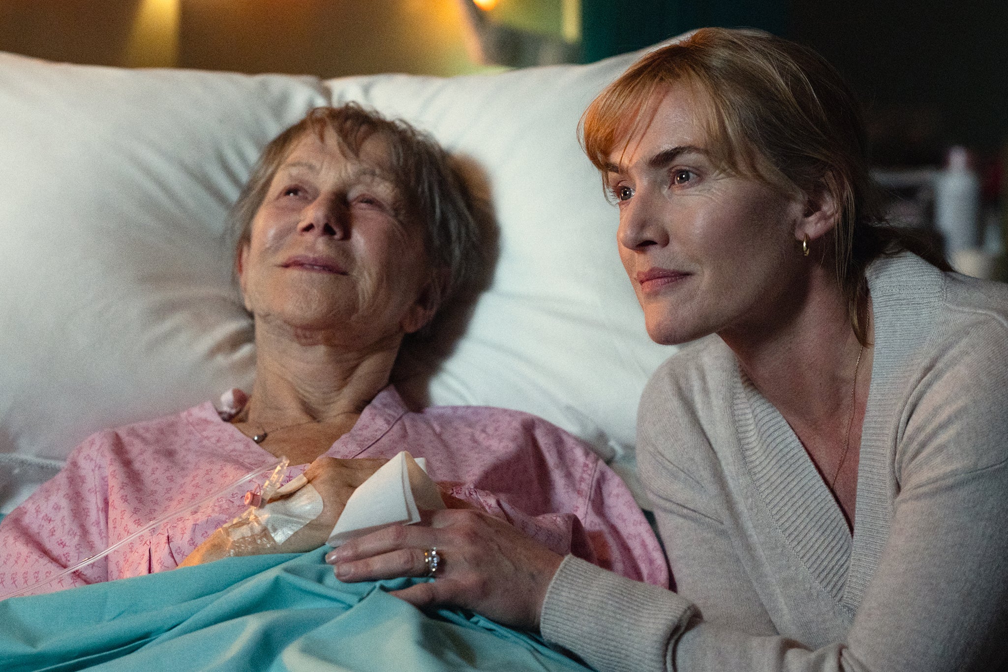 <p>Helen Mirren and Kate Winslet in ‘Goodbye June’</p>