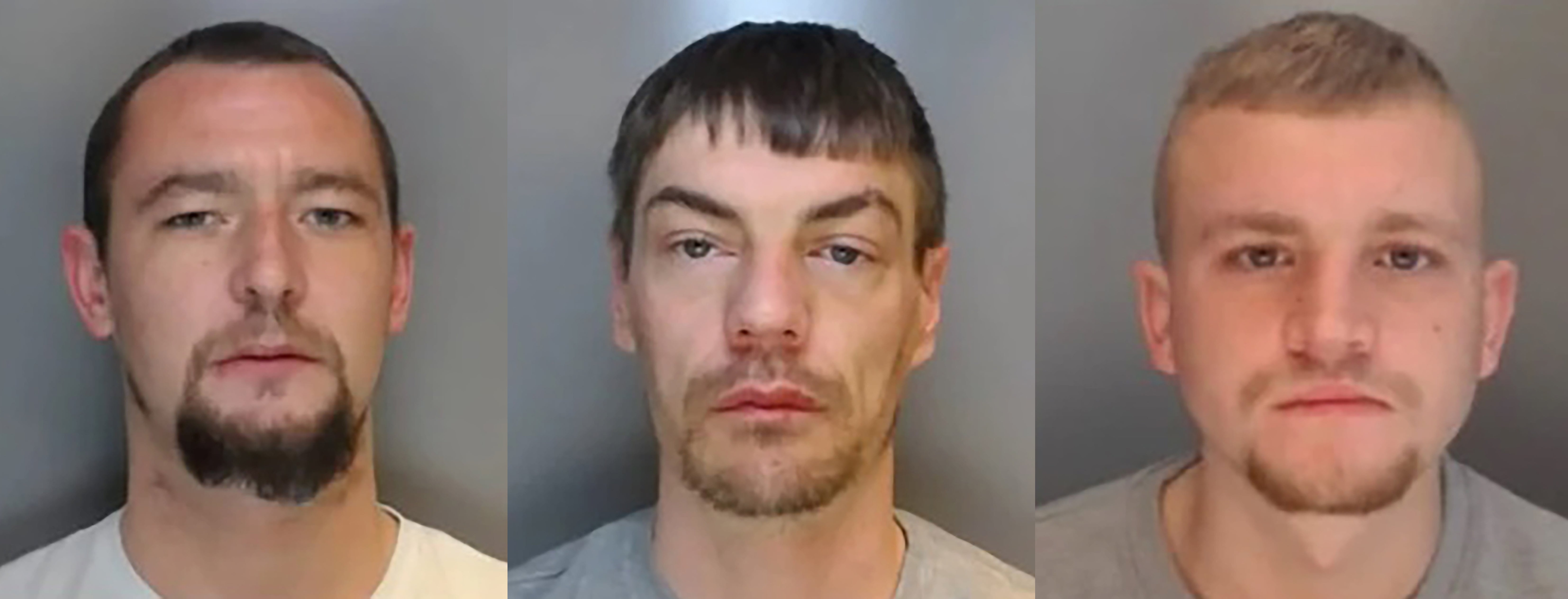 (left to right) Sean Reay, Kelvin Lawson and Thomas Sterling have been jailed for life