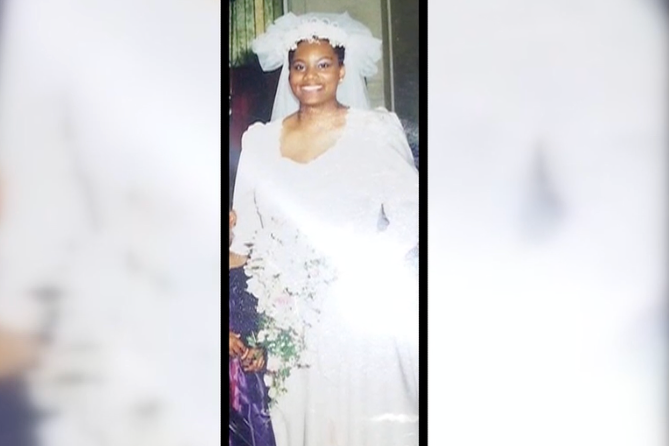Symone Gilbert accidentally gave away her mother's wedding dress (shown on her mother here) ahead of her own wedding