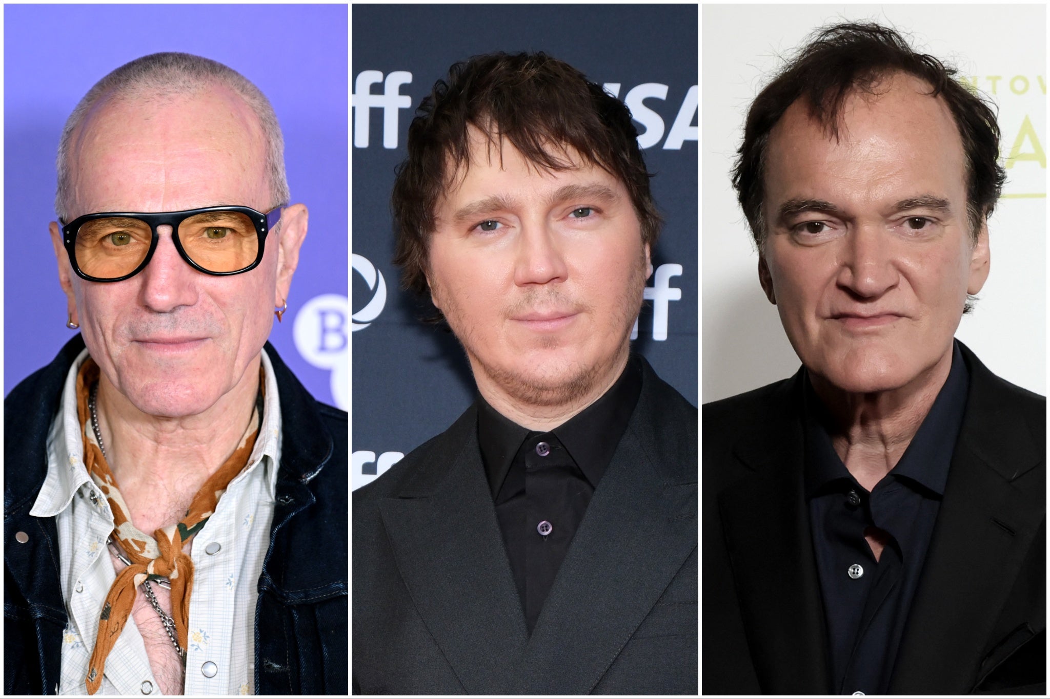 Daniel Day-Lewis (left) joined other Hollywood stars in supporting Paul Dano (middle) against Quentin Tarantino's (right) scathing criticism