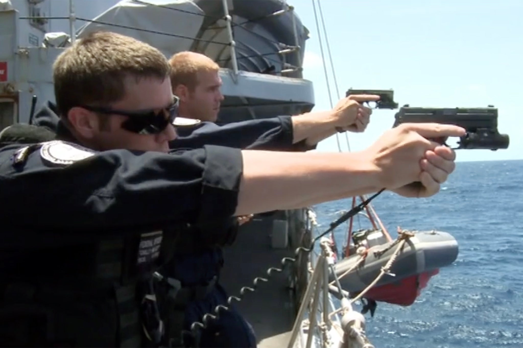 A still from documentary film ‘In the Dead of Night’ following pursuit of drug cartels in the Caribbean