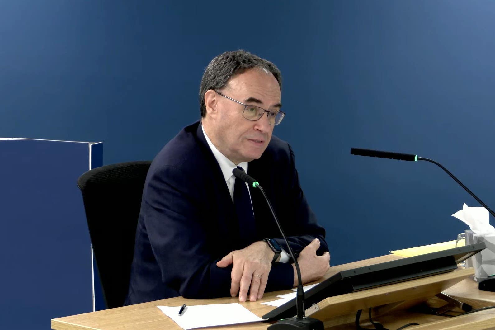 Andrew Bailey said he spoke to former chancellor Rishi Sunak ‘daily’ at the height of the pandemic (UK Covid-19 Inquiry/PA)