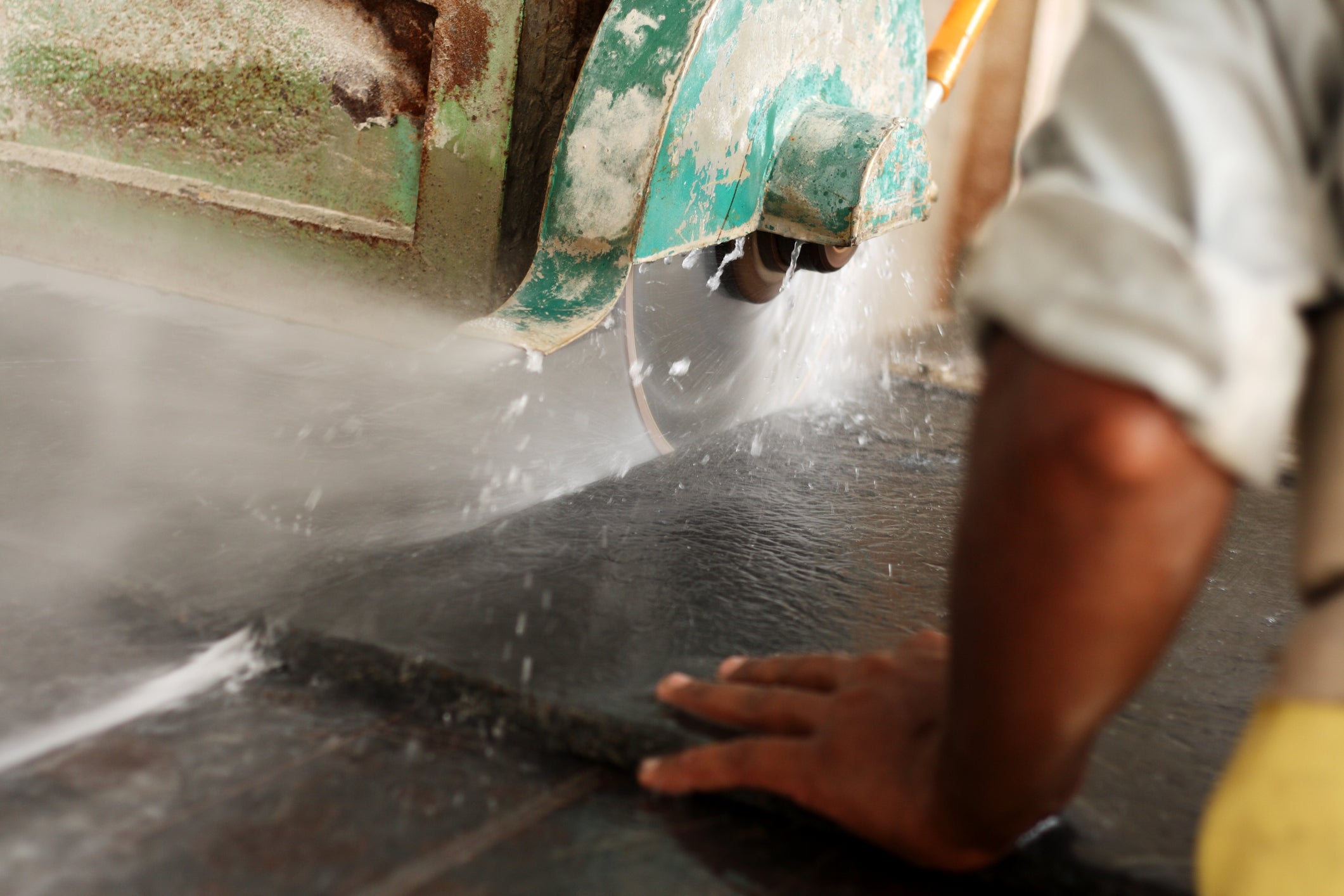 A wet-cutting method can help to reduce the amount of harmful silica dust produced