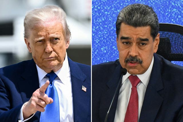 <p>Venezuelan security forces have detained several Americans in the past several months since Donald Trump ordered the U.S. military to begin attacking suspected drug traffickers in the Caribbean and blocking suspected sanctioned oil tankers departing the country (Venezuelan president Nicolas Maduro pictured, right)</p>