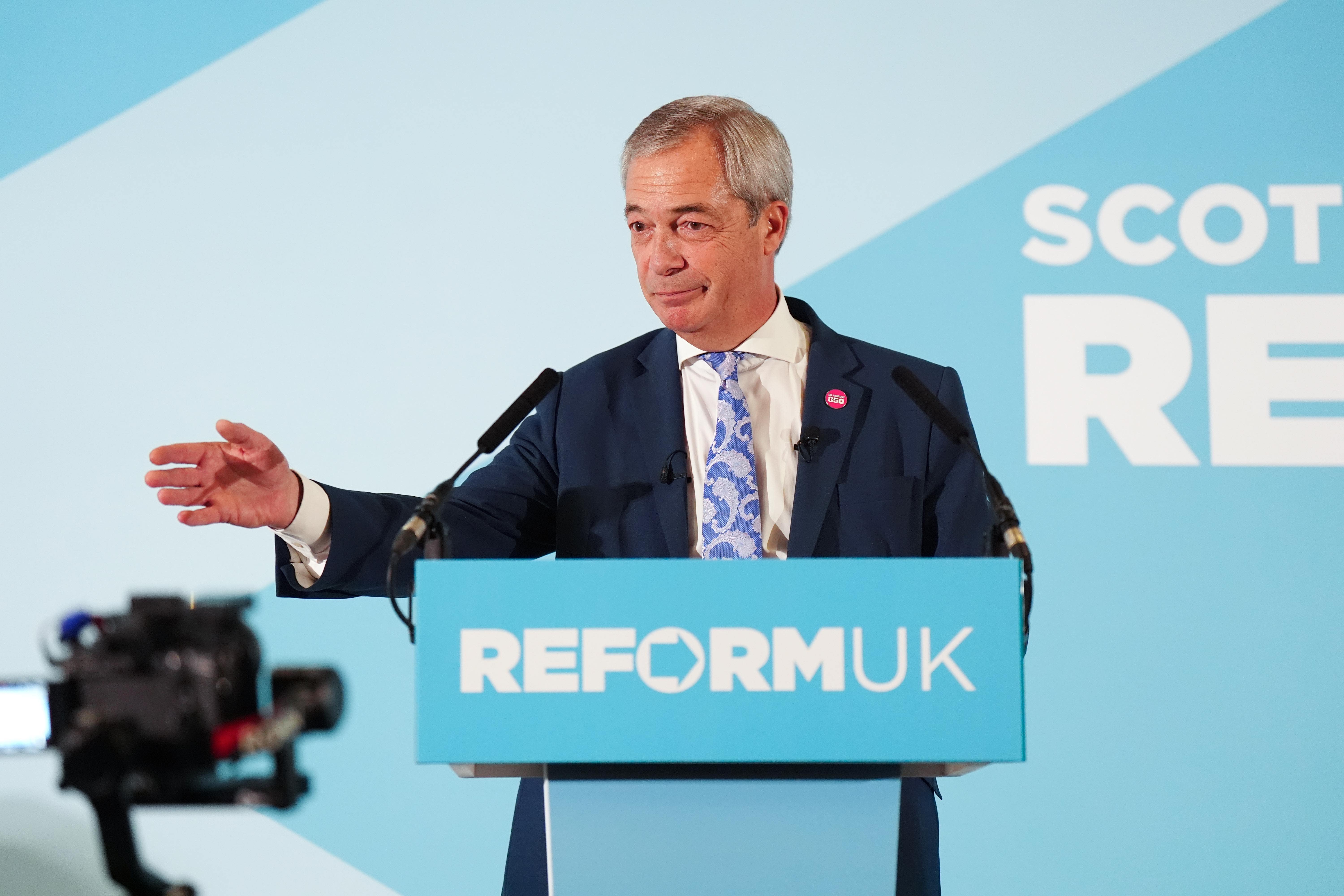 Reform UK leader Nigel Farage now presides over the largest party membership in Britain (Jane Barlow/PA)