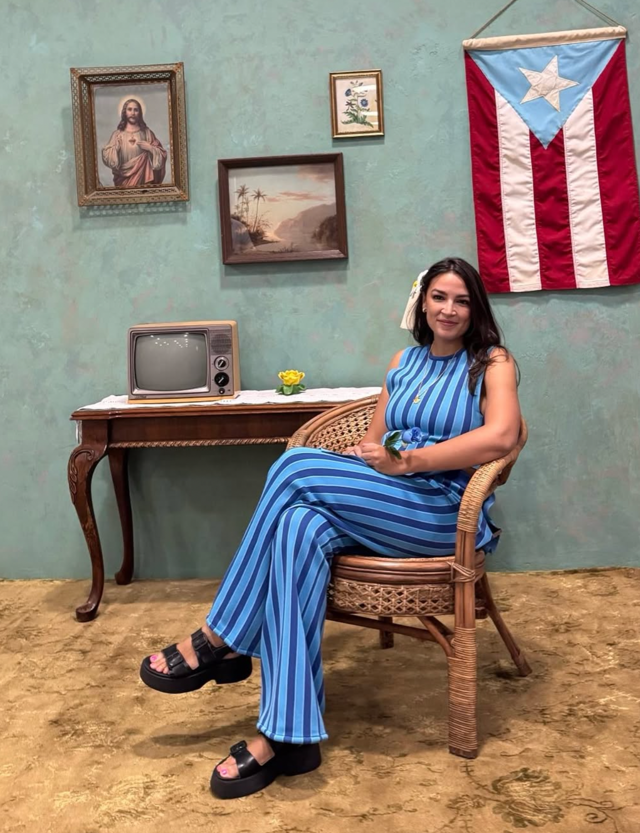 A spokesperson for her campaign said Ocasio-Cortez ‘regularly travels to Puerto Rico to support local causes and host events that require both staff and security’