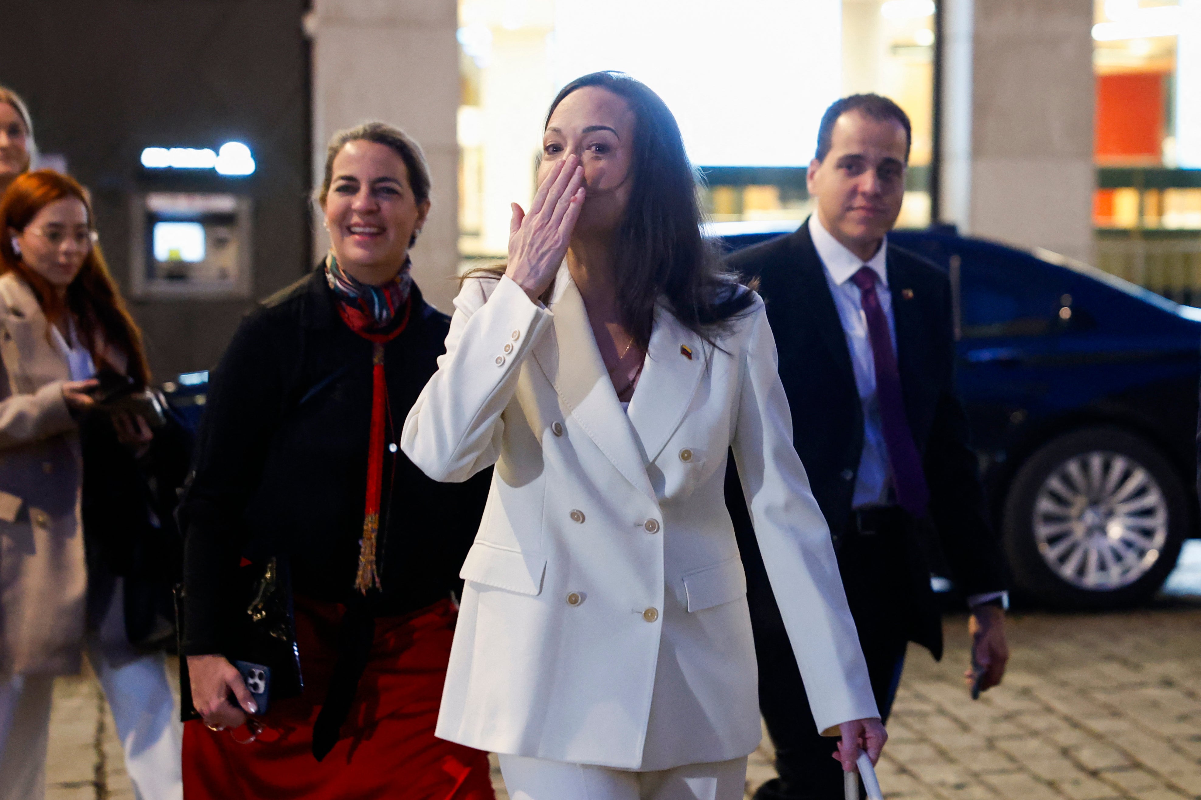 Ms Machado, pictured in Oslo, has said she hopes to return to Venezuela