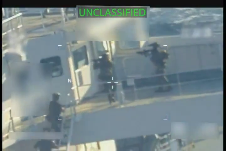 The US military seizing a tanker transporting oil