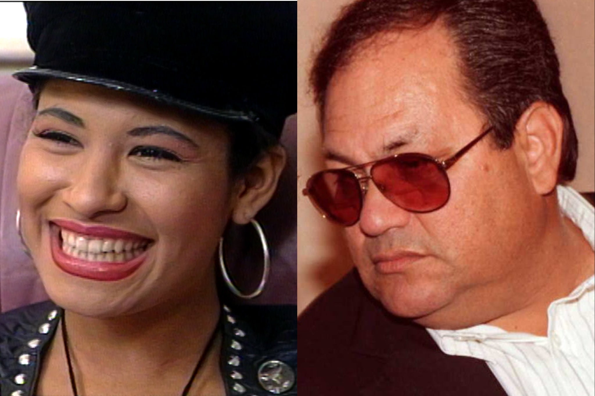 <p>Selena, who died in 1995, and her father Abraham Quintanilla Jr.</p>