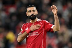 Liverpool v Brighton live: Salah pats badge and applauds fans after possible final Premier League match
