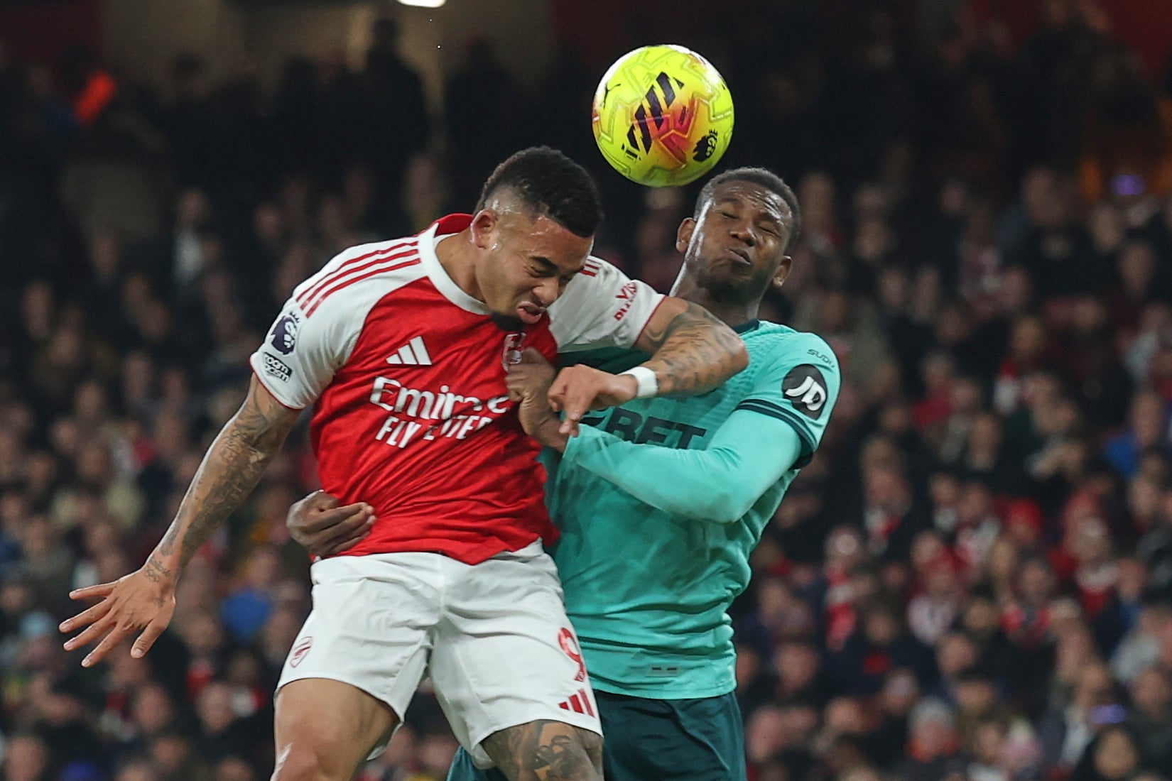 Mosquera headed in Saka’s cross after Jesus had challenged for the ball