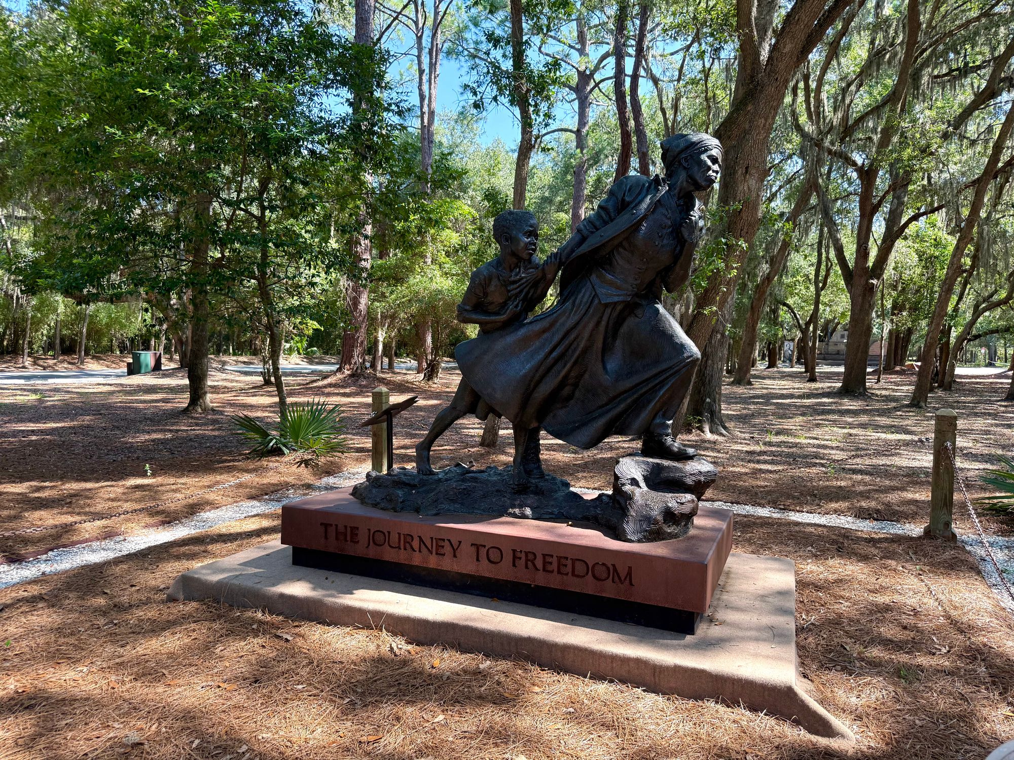 ‘Journey to Freedom’ is a travelling exhibit by the artist Wesley Wofford depicting Harriet Tubman in motion – reflecting the abolitionist’s courage and spirit
