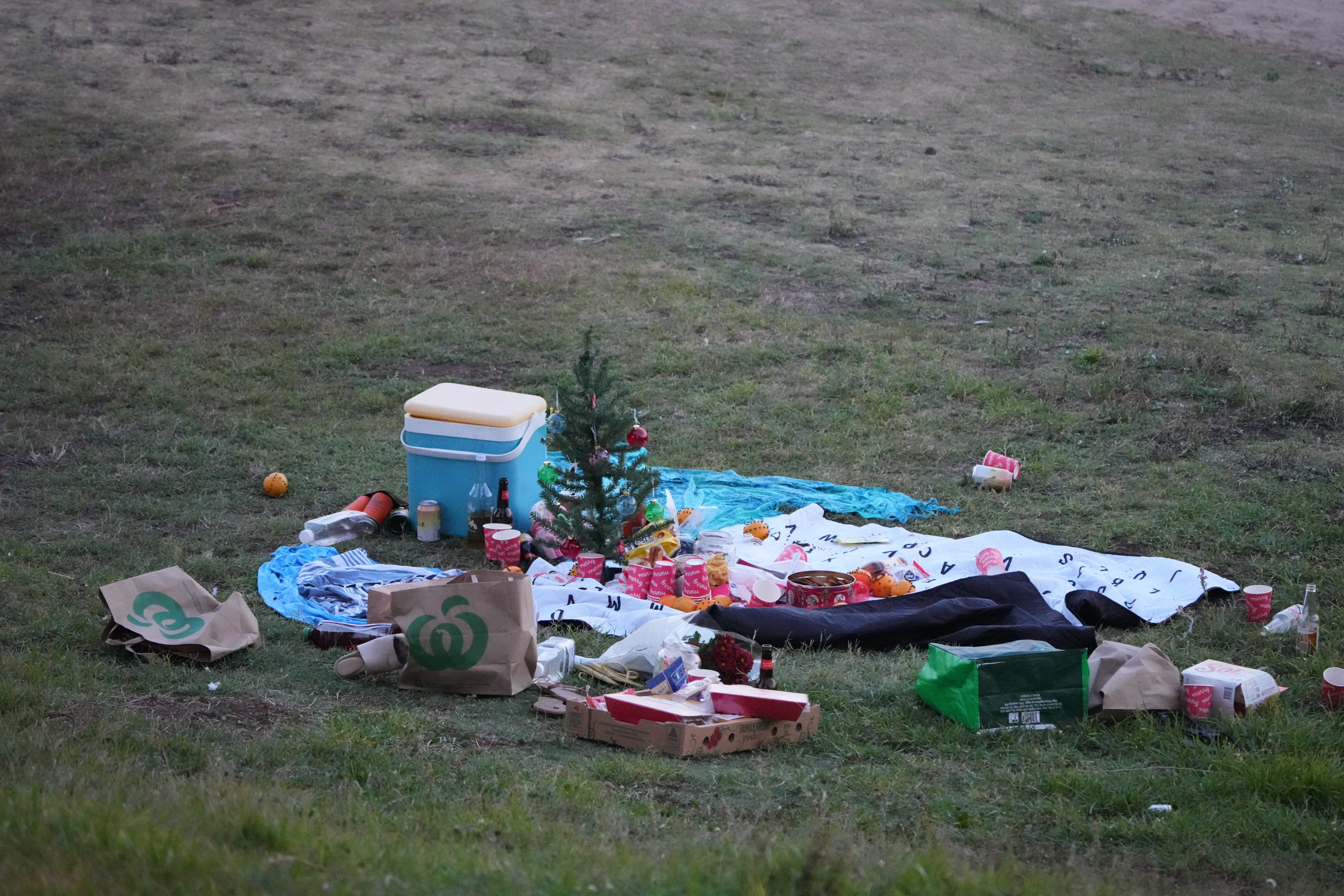 Belongings left scattered on Bondi Beach
