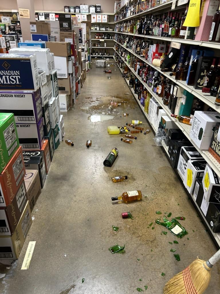 On November 28, the furry bandit broke into the liquor store, ransacked a few shelves and passed out in the bathroom.