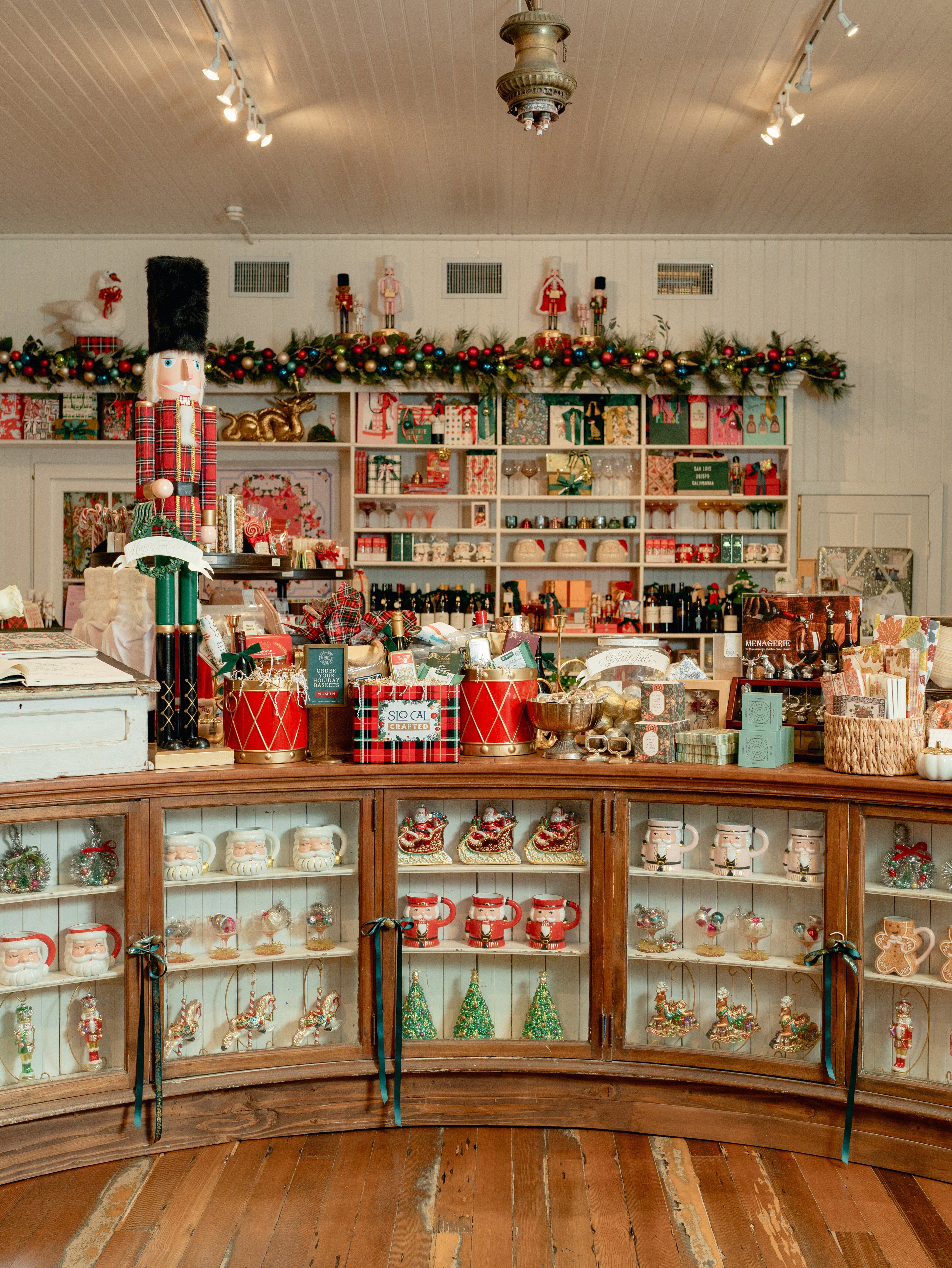 This photo provided by Ah Louis Store shows the store decorated for the holidays on Nov. 24, 2025 in in San Luis Obispo, Calif.