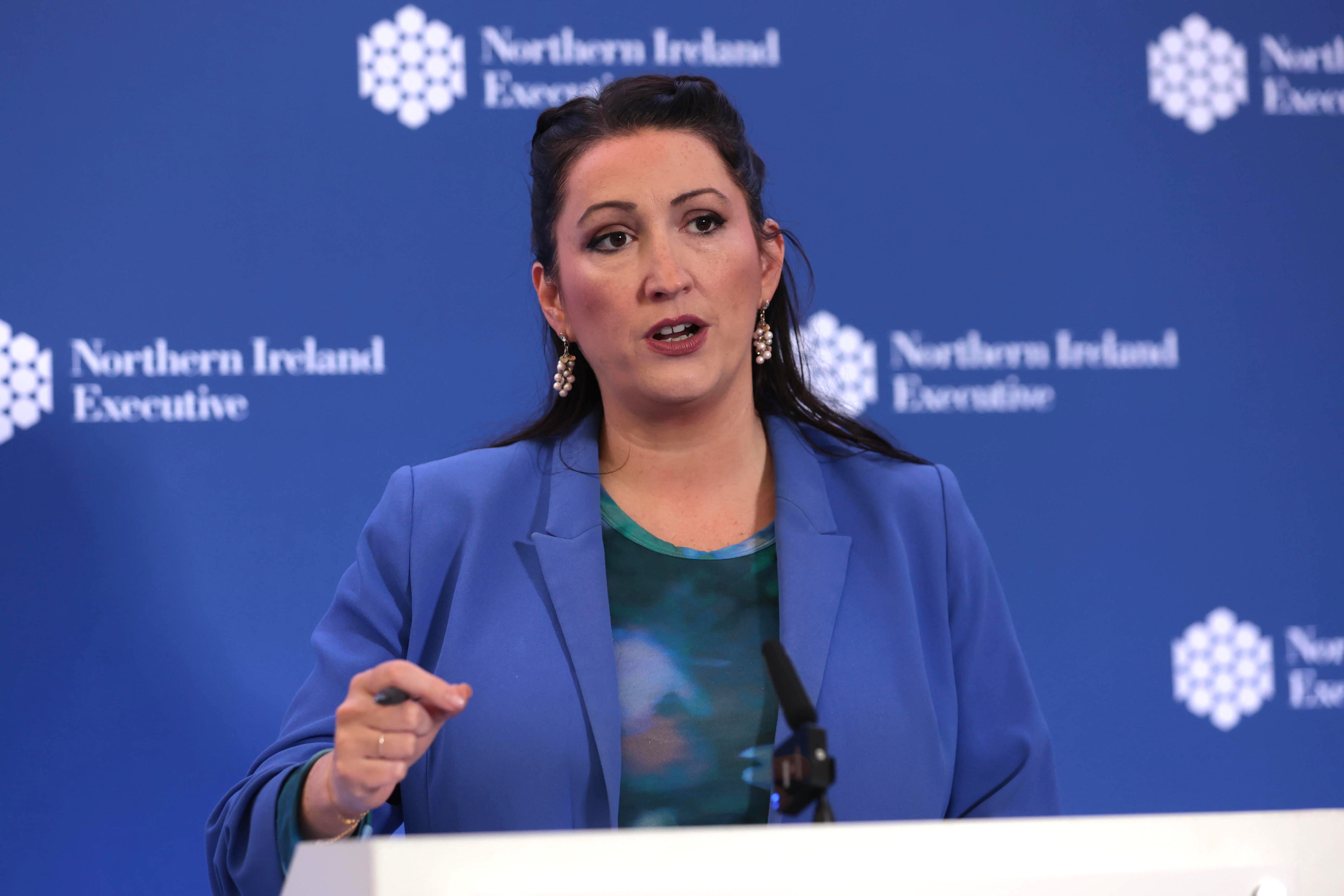 Deputy First Minister Emma Little-Pengelly has called for ‘strong leadership’ to defeat antisemitism in Northern Ireland (Liam McBurney/PA)