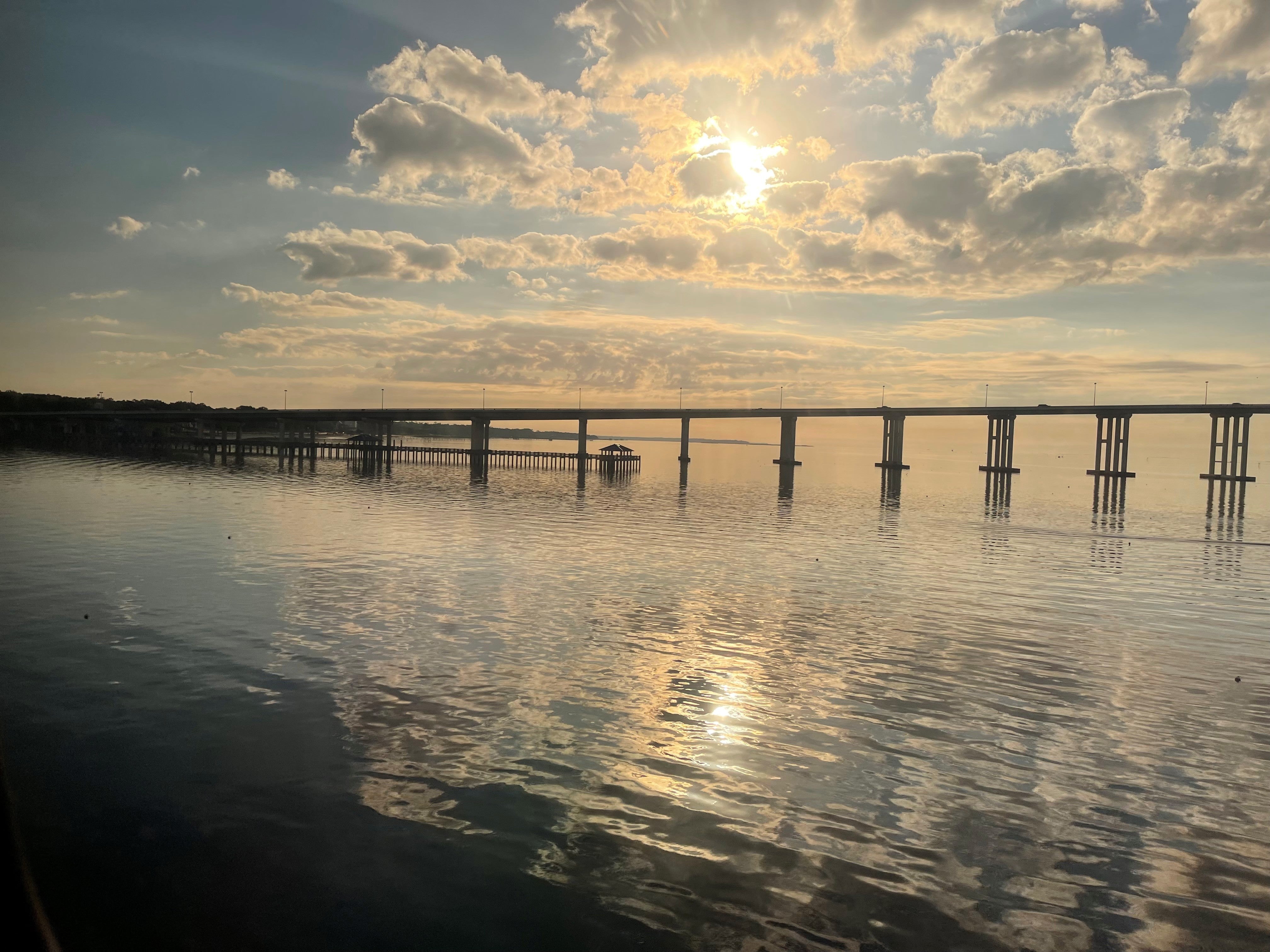 The views from the Amtrak train near Biloxi, Mississippi.