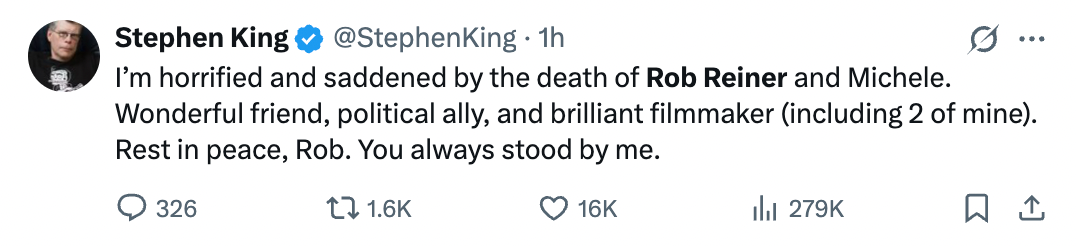 Stephen King pays tribute to Rob Reiner