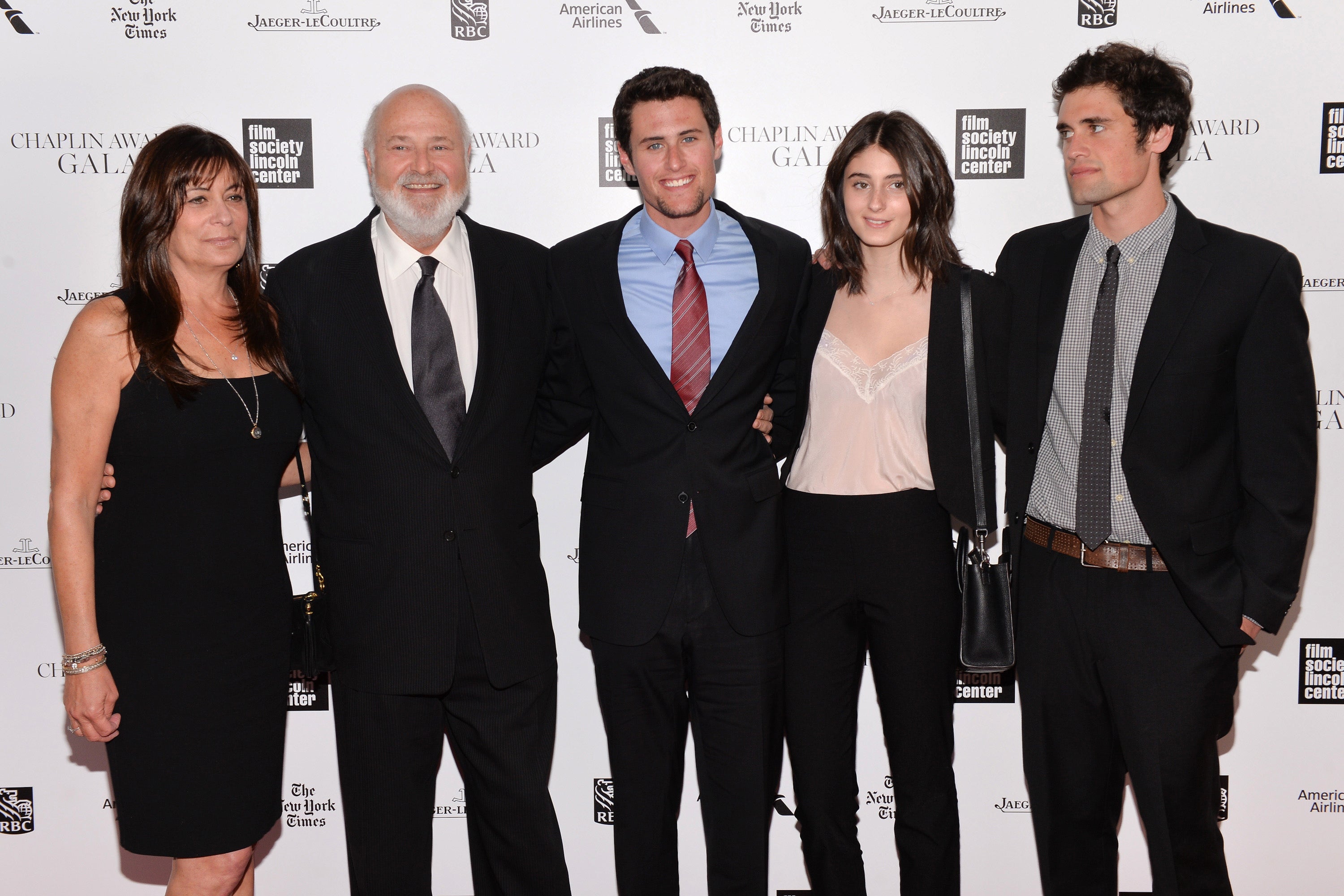 Michele and Rob Reiner with their children Jake, Romy, and Nick. The celebrated couple were found dead in their Brentwood home Sunday afternoon by their daughter
