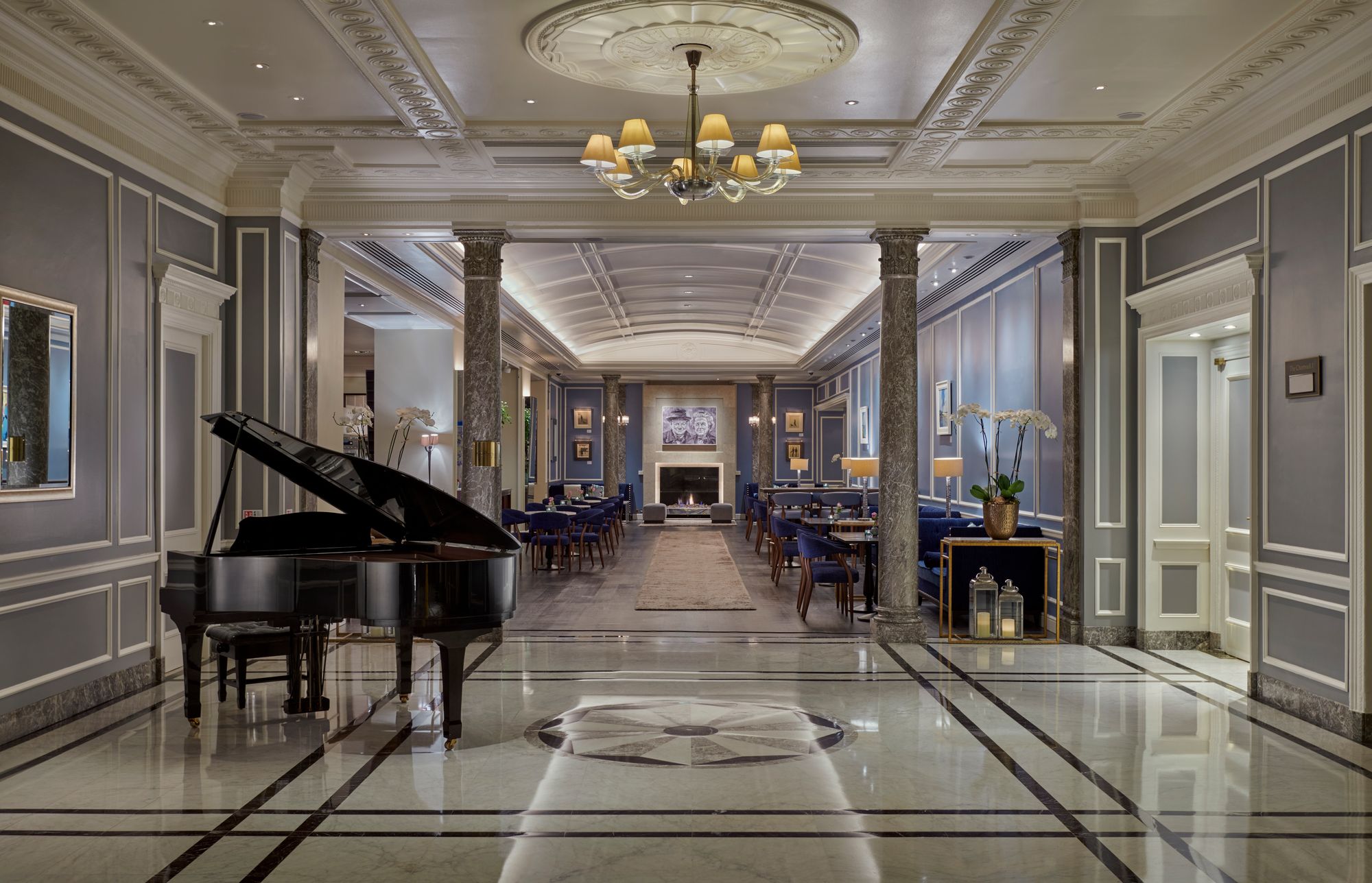 The grand lobby at the hotel