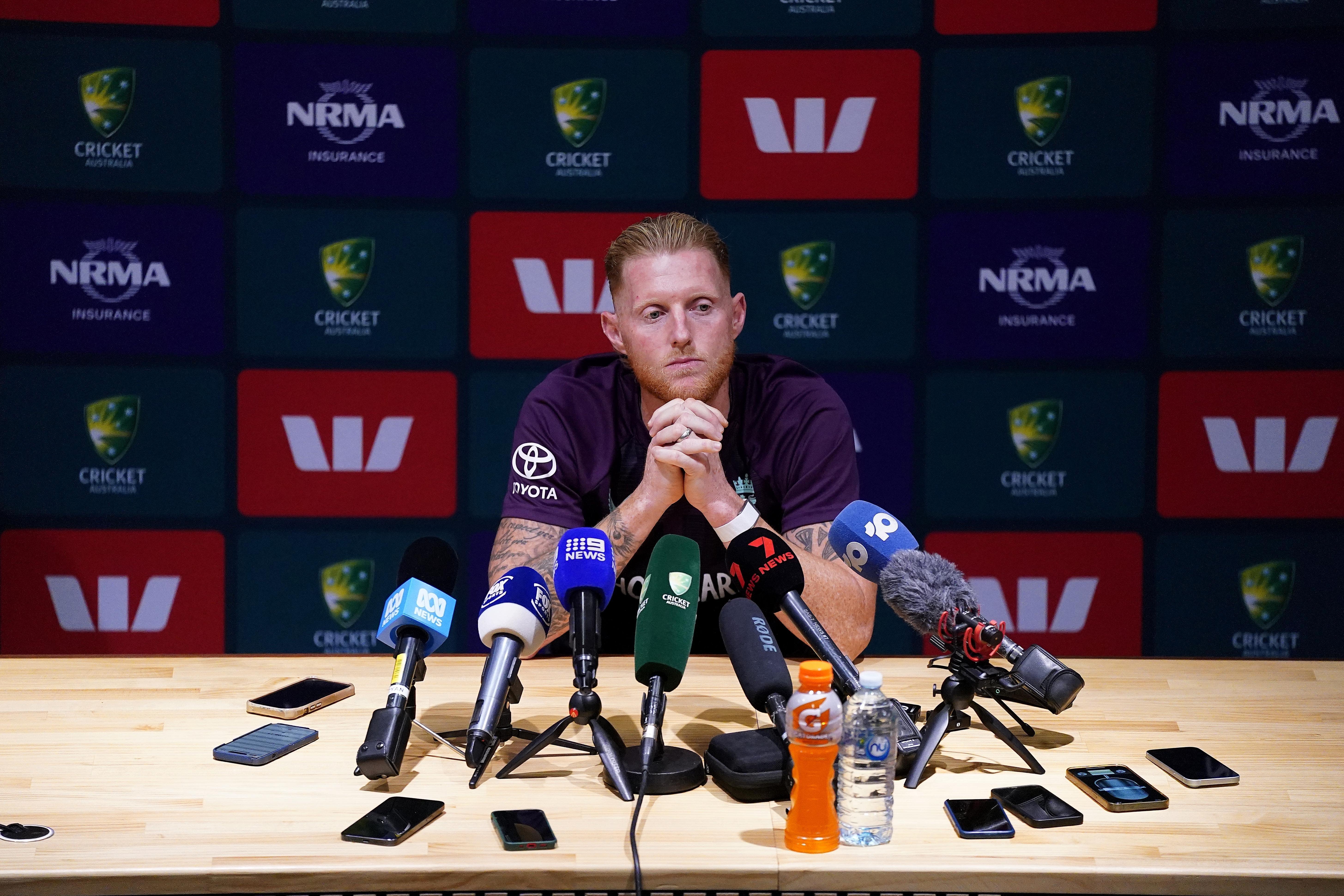 Ben Stokes takes questions ahead of the third Ashes Test in Adelaide (Robbie Stephenson/PA)