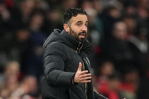 <p>Ruben Amorim is not impressed by the attitude of some of his players (Martin Rickett/PA)</p>