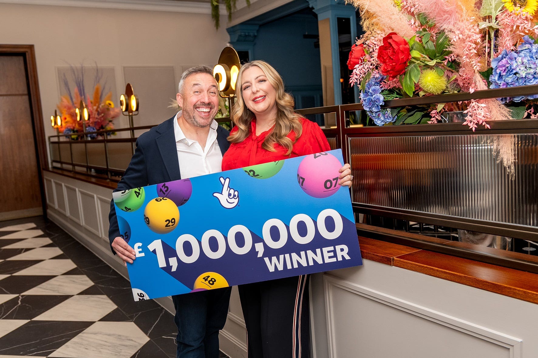 Richard Davies, 49, and Faye Stevenson-Davies, 43, from Brecon, who have defied the odds with a second £1 million National Lottery win