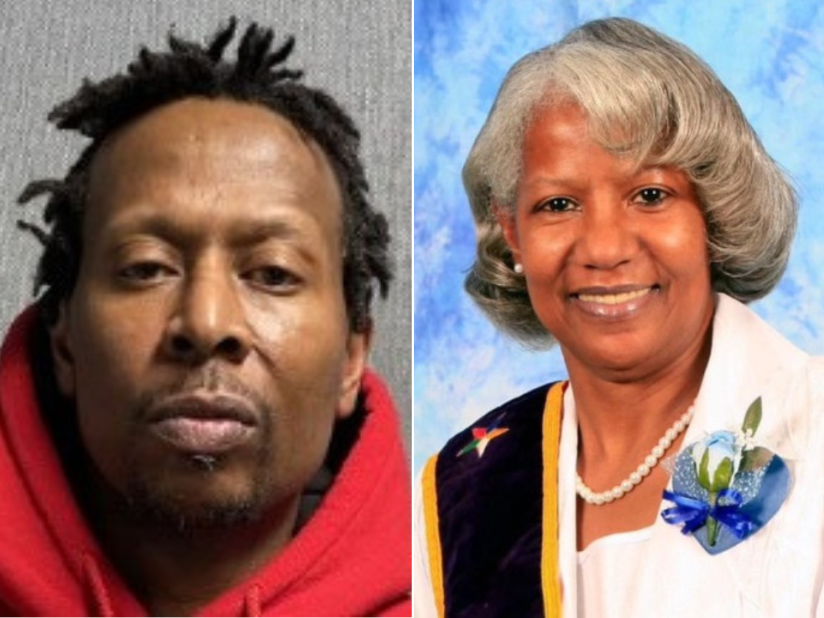 <p>Reginald English (left),  will spend 72 years behind bars for the murder of his mother Lorena Royster</p>