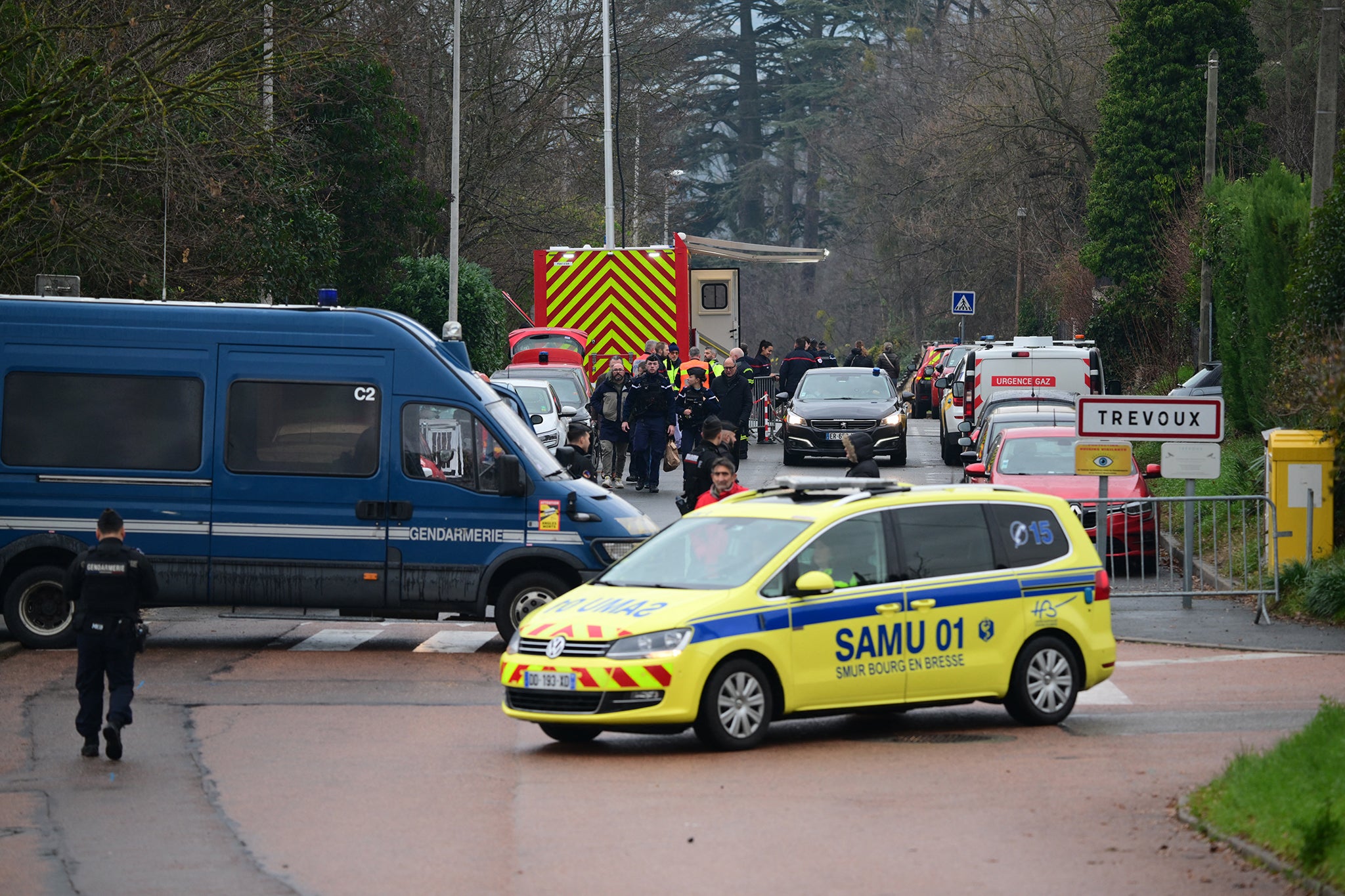 Emergency services were called to the scene in Trévoux, France