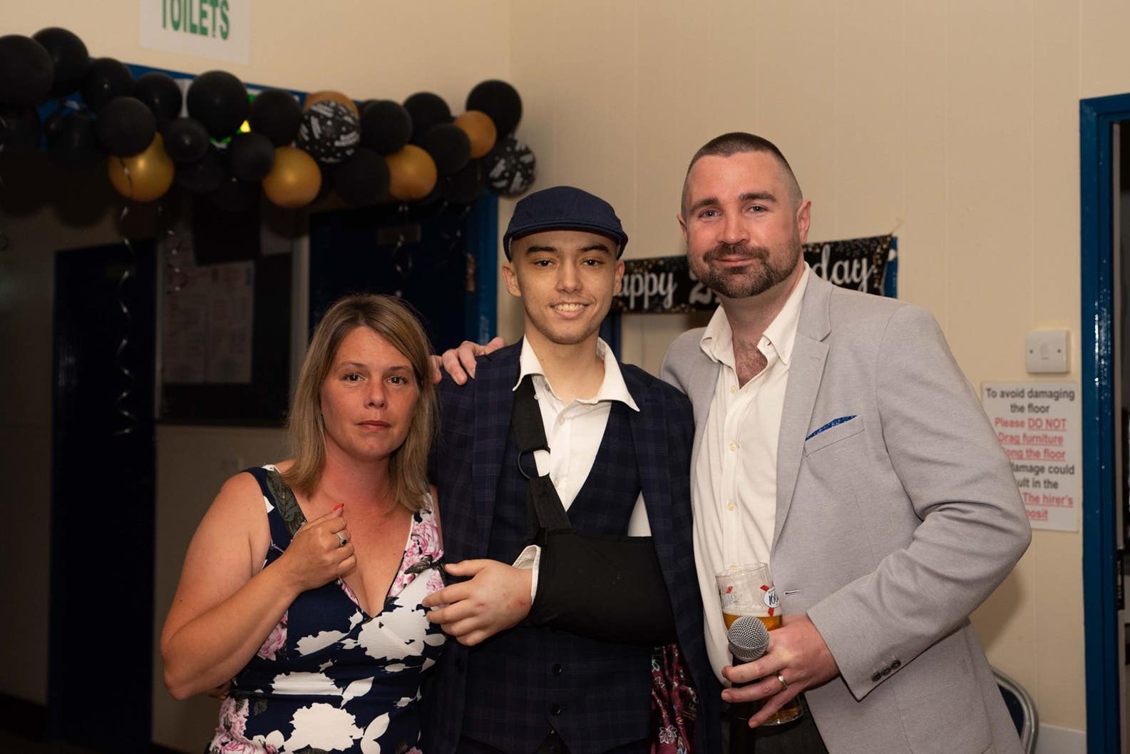 Kirsty, Jack and Rob Boles at Jack’s 21st birthday party