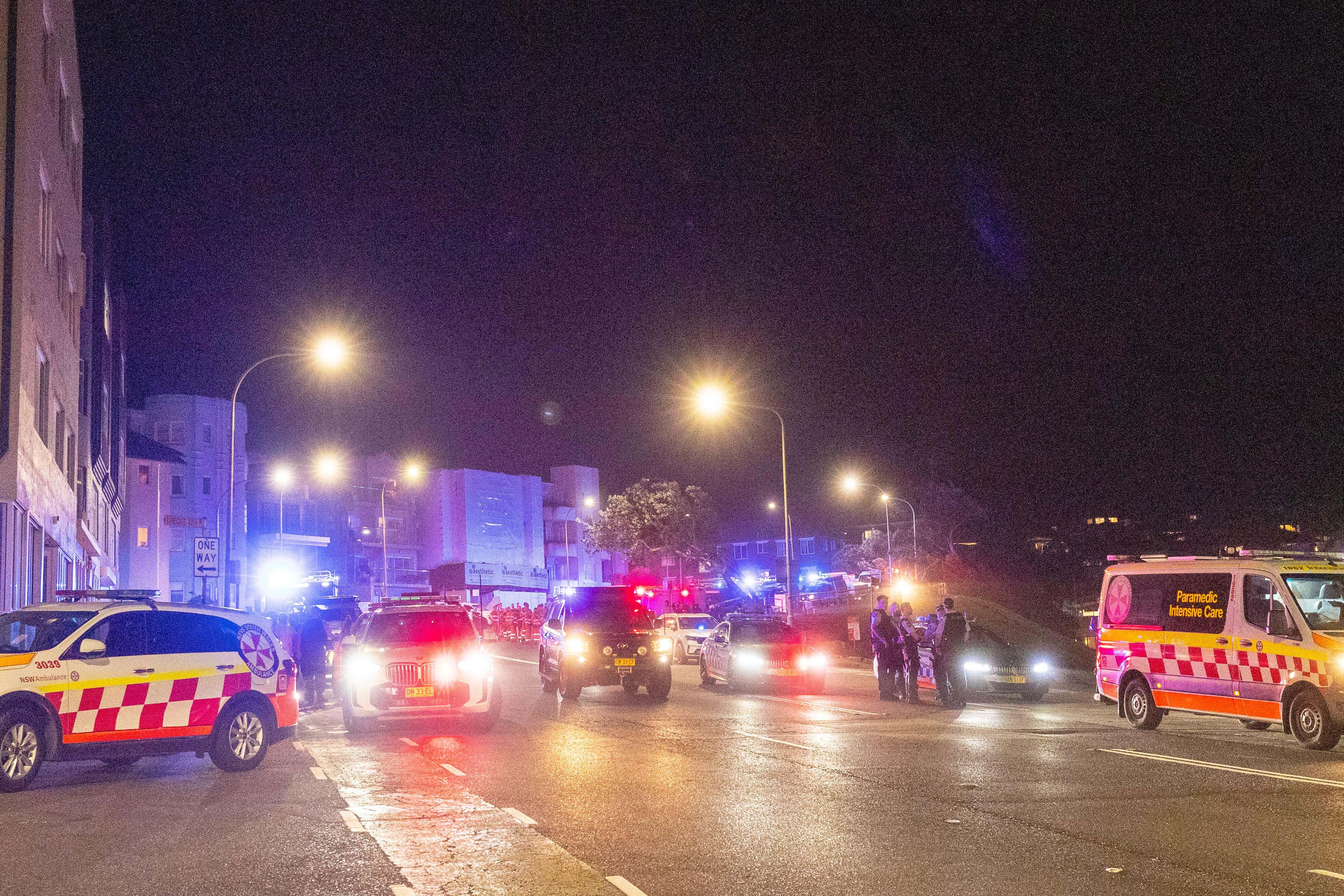 Police at the scene of the shooting in Sydney (Robert Wallace/Wallace Media Network/Alamy Live News/PA)