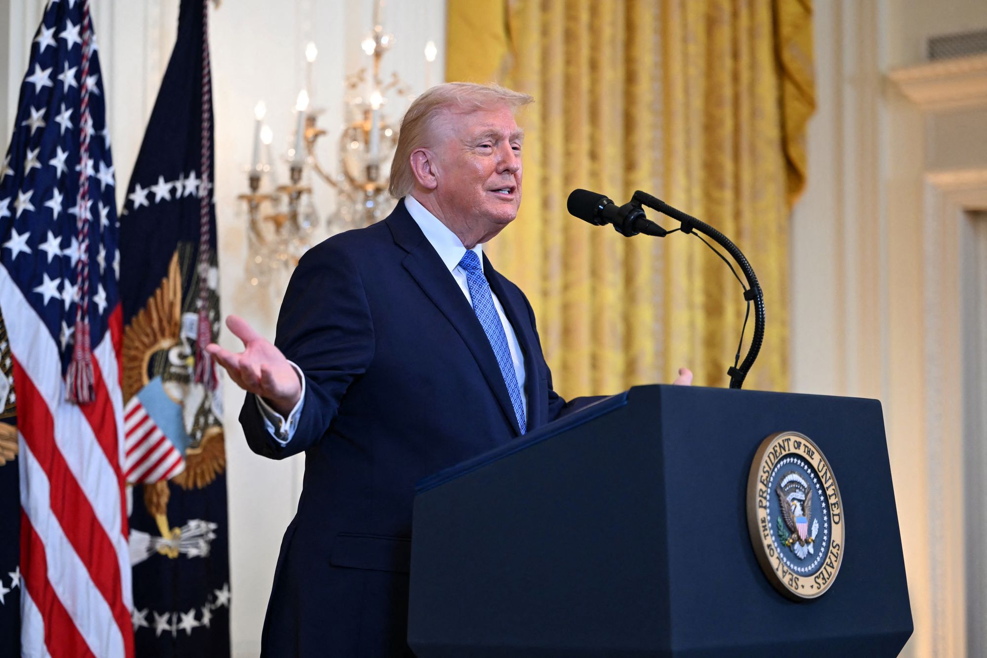 <p>President Donald Trump opened the White House Hanukkah celebration by sending “love and prayers” to the people of Australia following the antisemitic terrorist attack at Sydney’s Bondi Beach</p>