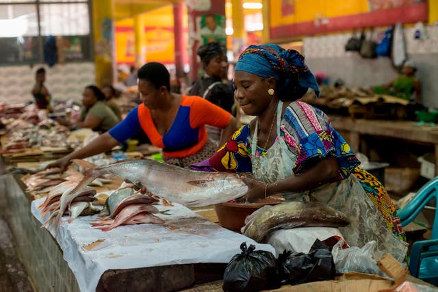 <p>Women sell fish at Kaneshie market in Ghana’s capital, Accra. A new landmark fisheries bill in the country has been accused of overlooking the needs of women working in the sector</p>