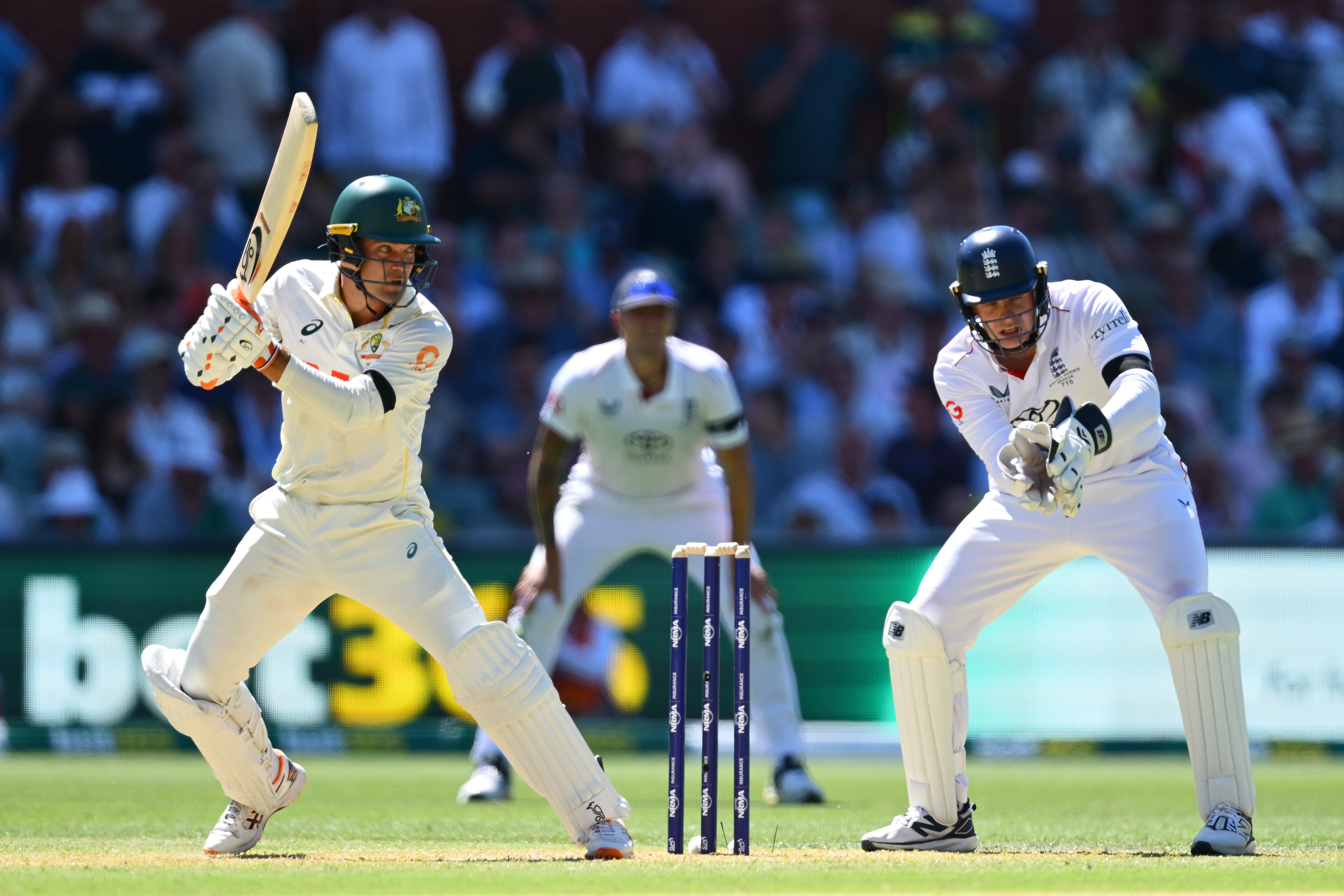 Carey helmed Australia’s batting on day one in Adelaide
