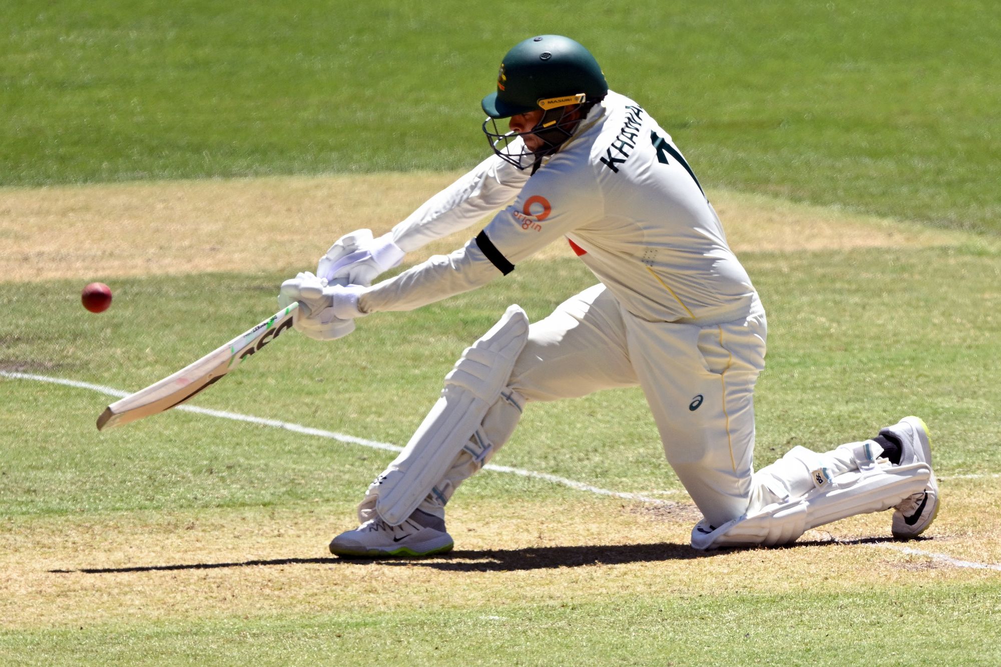 He was eventually out when slog-sweeping Will Jacks