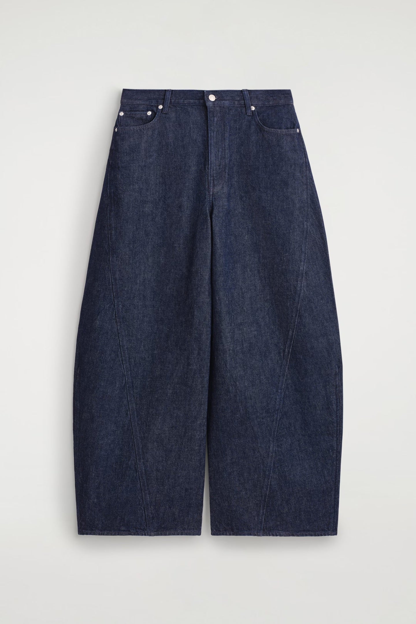 Barrel-leg jeans in indigo denim