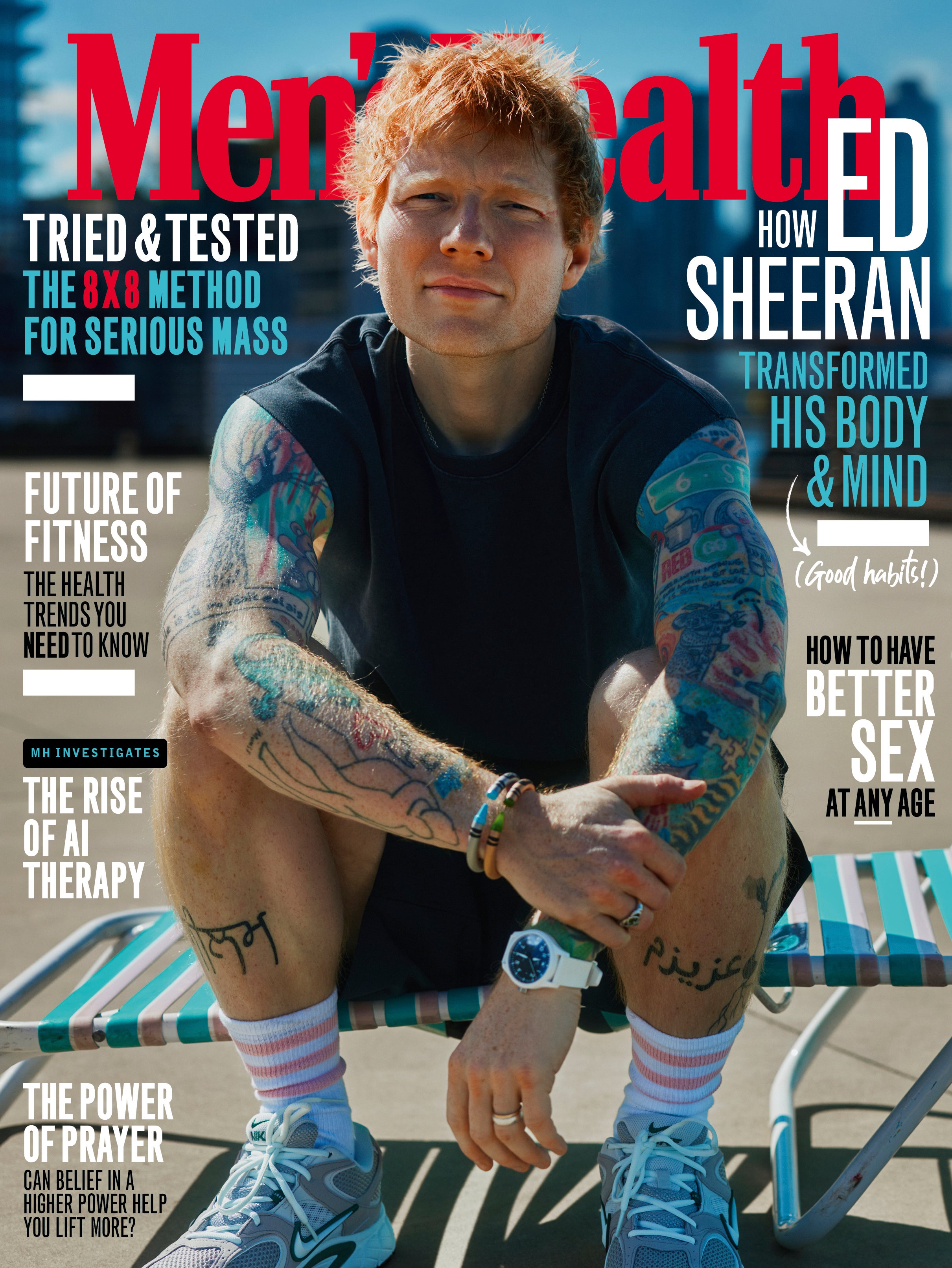Sheeran on the cover of Men’s Health UK