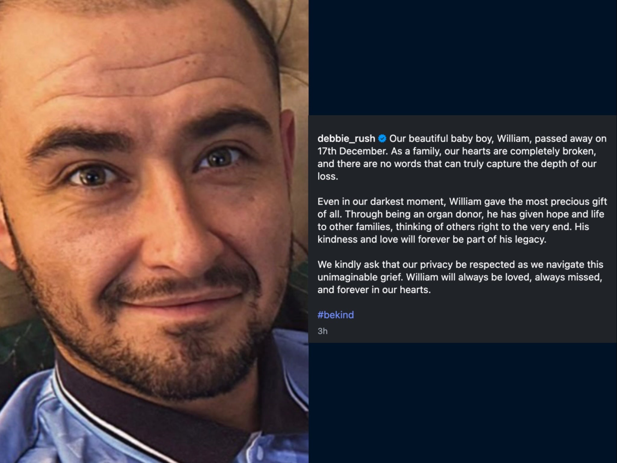 ‘Corrie’ actor Debbie Rush’s son William has died, aged 31